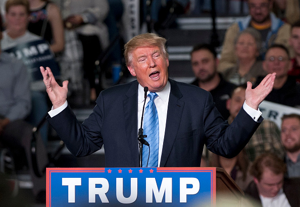 Republican presidential candidate Donald Trump addresses supporters during a campaign rally at the Greater Columbus Convention Center on November 23, 2015 in Columbus, Ohio.