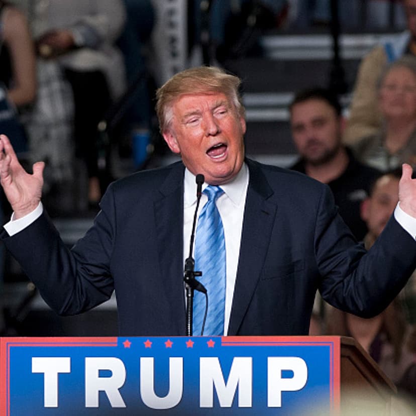 Republican presidential candidate Donald Trump addresses supporters during a campaign rally at the Greater Columbus Convention Center on November 23, 2015 in Columbus, Ohio.