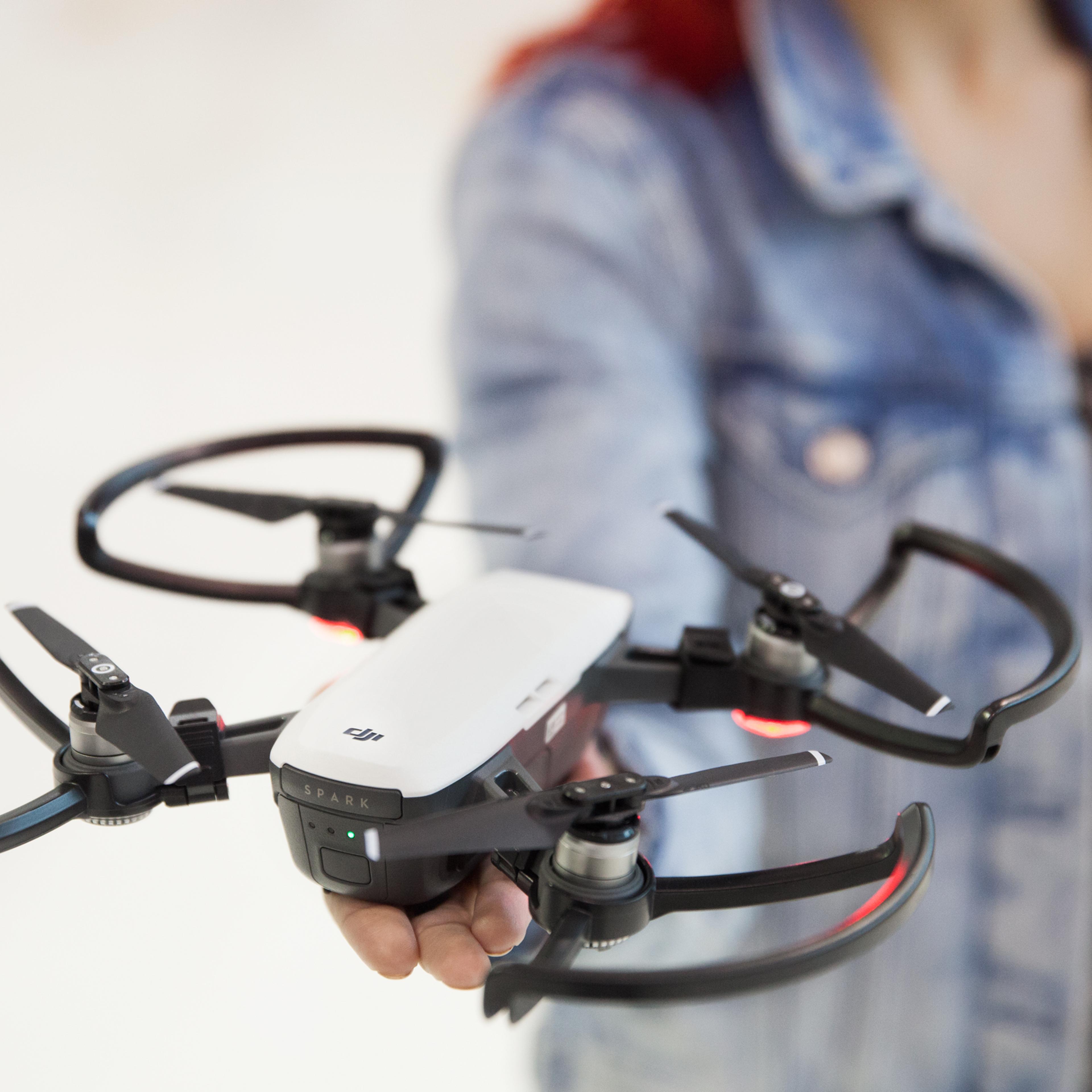 TIME reporter Lisa Eadicicco holds the DJI Spark during her review.