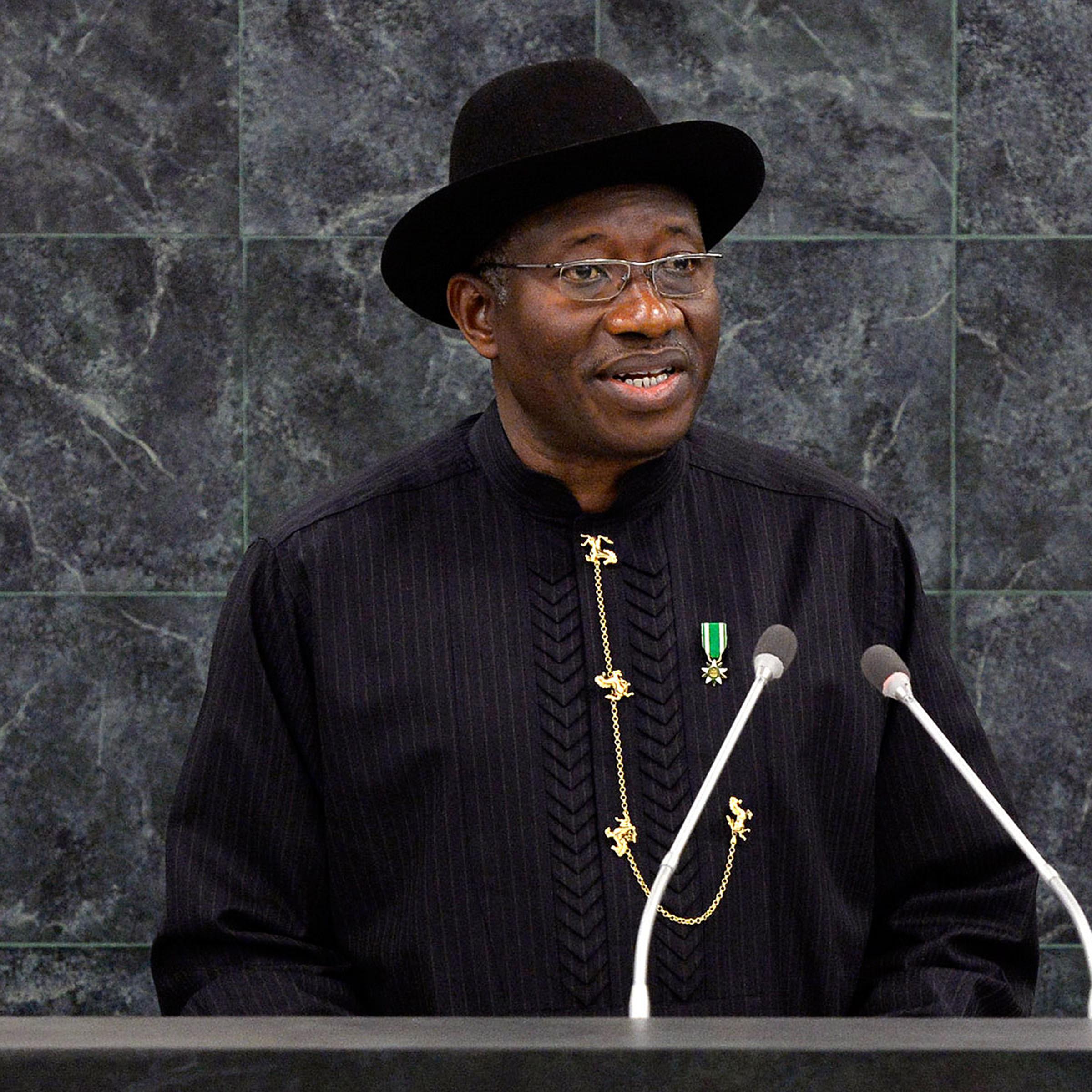 Nigerian President Goodluck Jonathan speaks at the 68th United Nations General Assembly on Sept. 24, 2013 in New York City