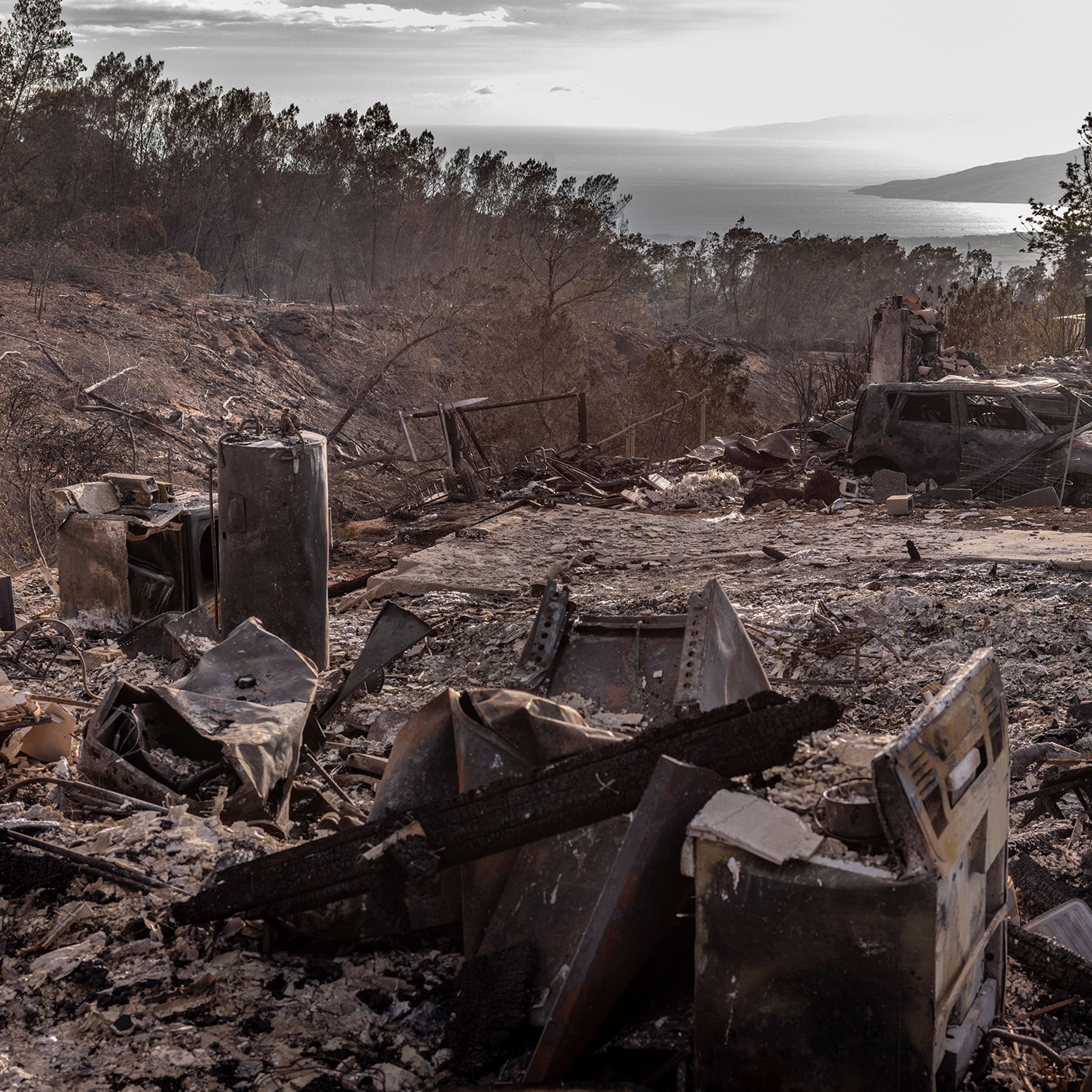 August 12, 2023 Kula, Hawaii This small hillside town on Maui suffered damage from deadly fires that hit several parts of the island on August 8. Although there were several homes in this neighborhood that burned down, there have not been any reported