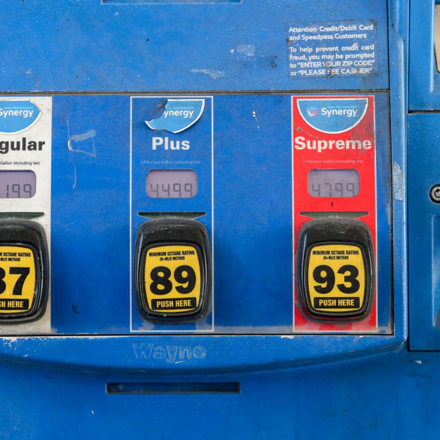 Prices for gasoline over $4 per gallon are displayed on the