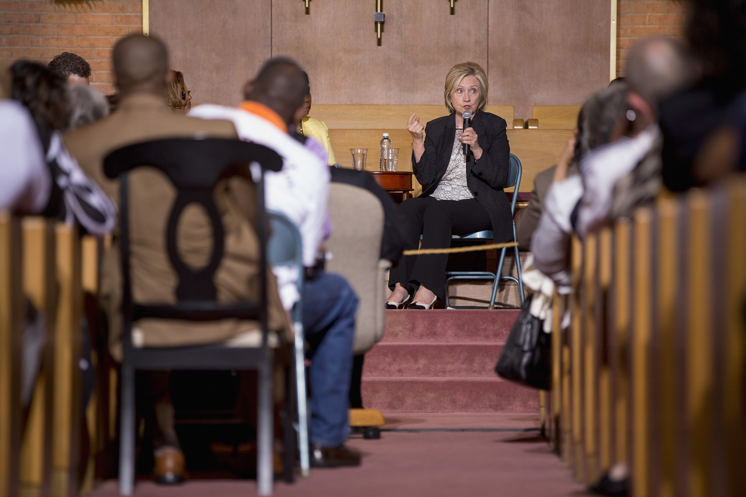 Democratic Presidential Candidate Hillary Clinton Attends Community Meeting In Florissant, MO