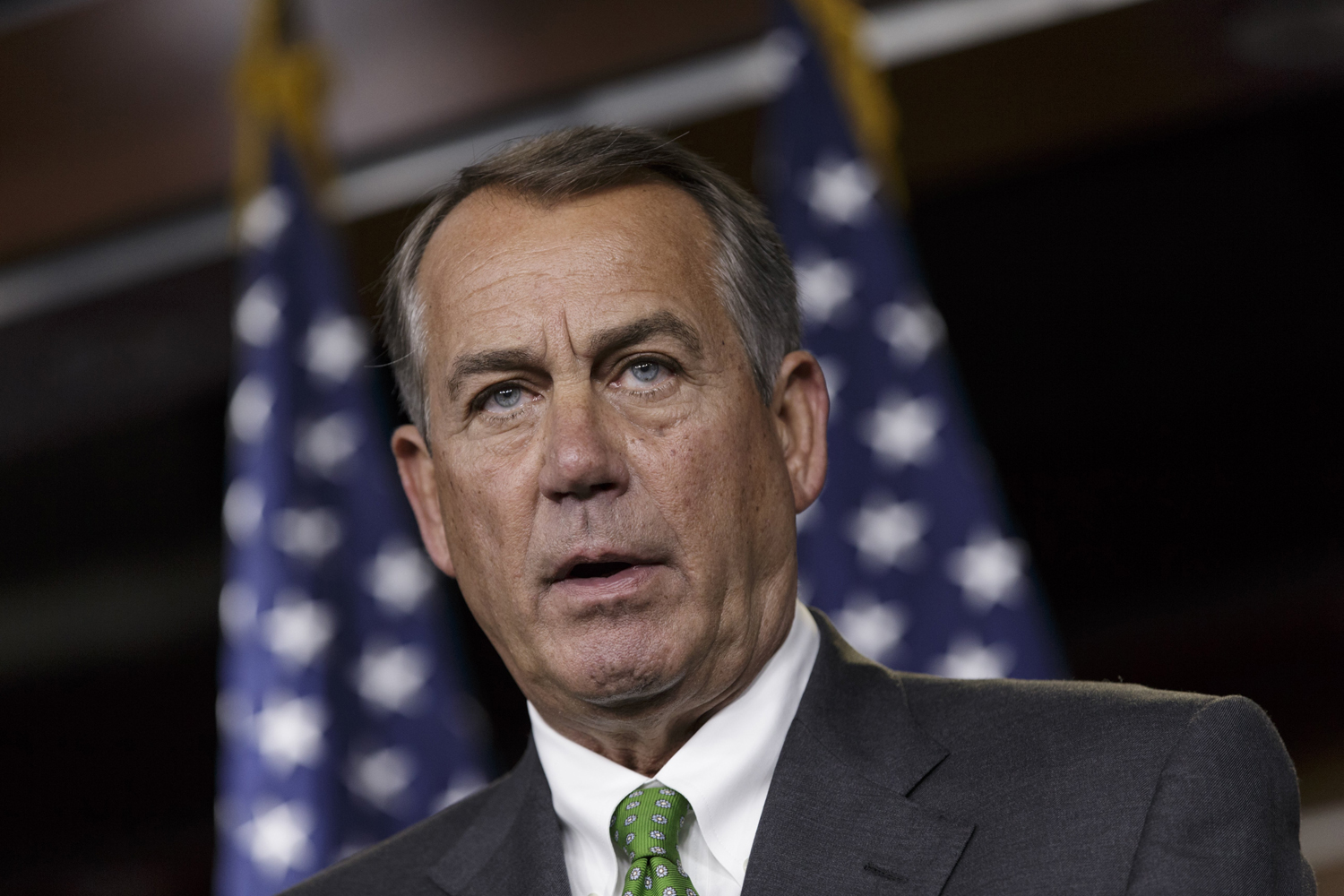House Speaker John Boehner of Ohio speaks during a news conference on Capitol Hill in Washington, Sept. 11, 2014.