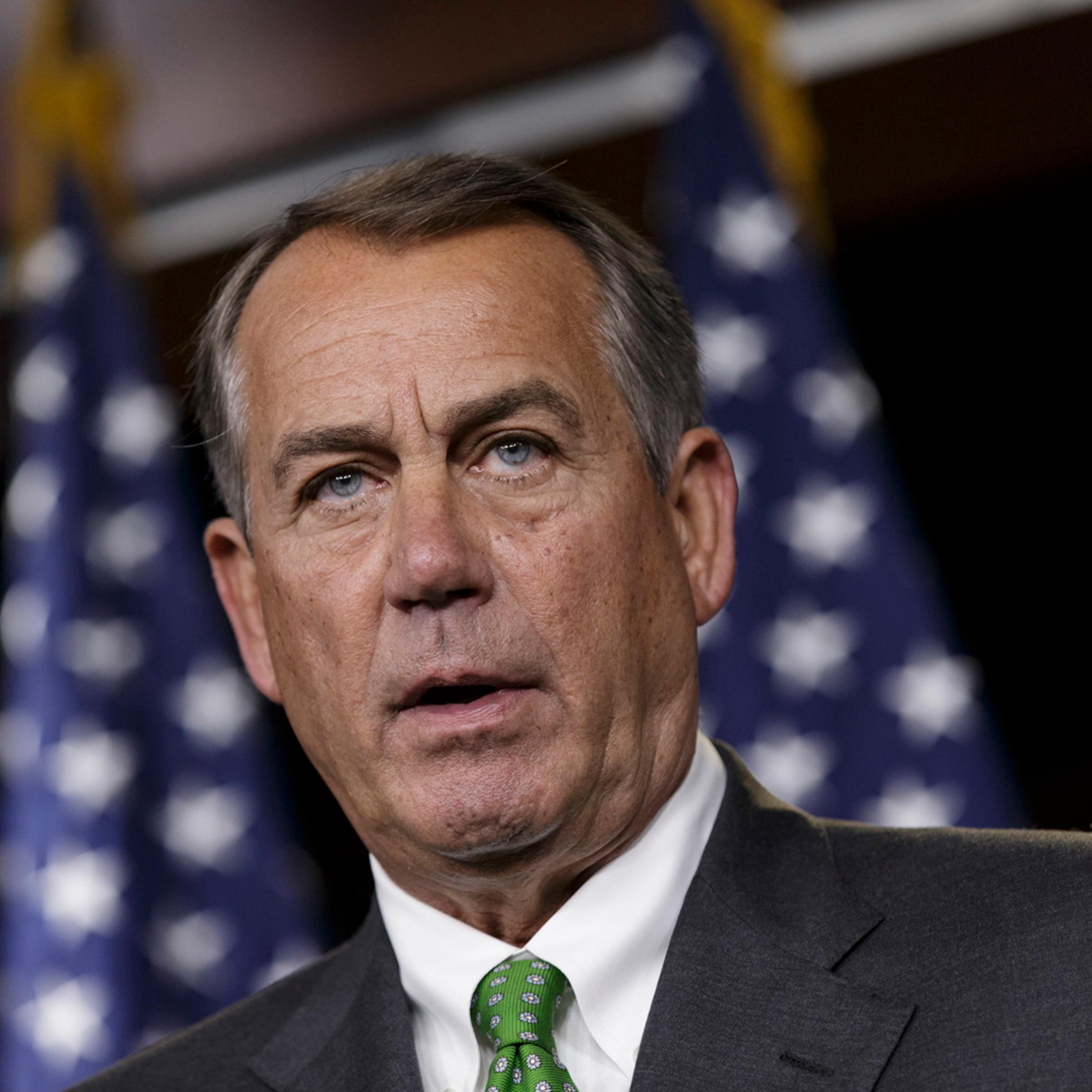 House Speaker John Boehner of Ohio speaks during a news conference on Capitol Hill in Washington, Sept. 11, 2014.