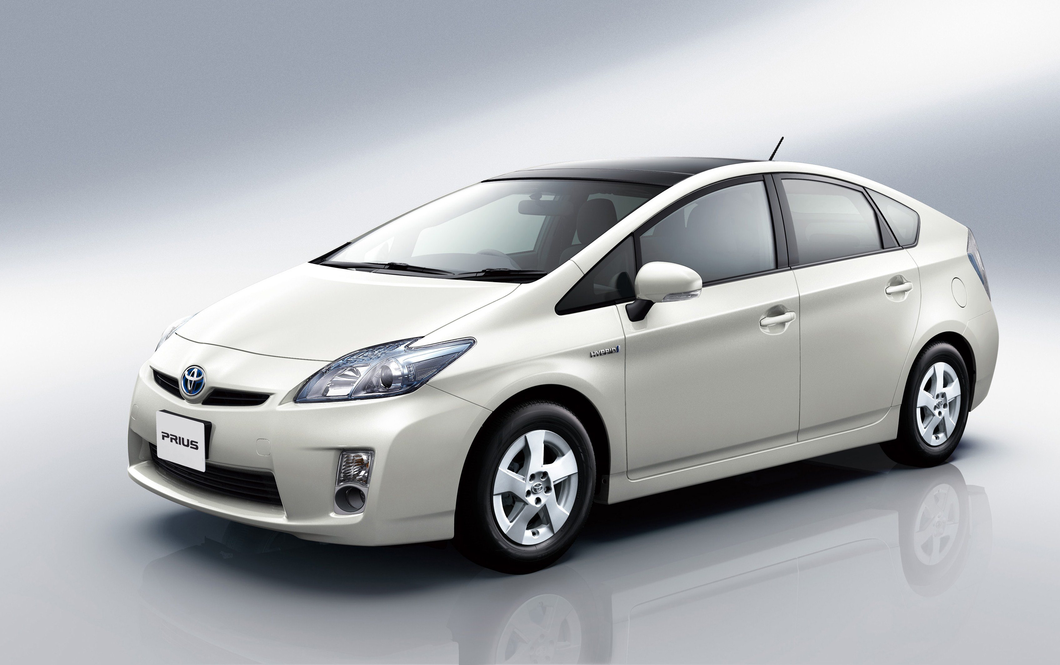 A Toyota Prius hybrid car.