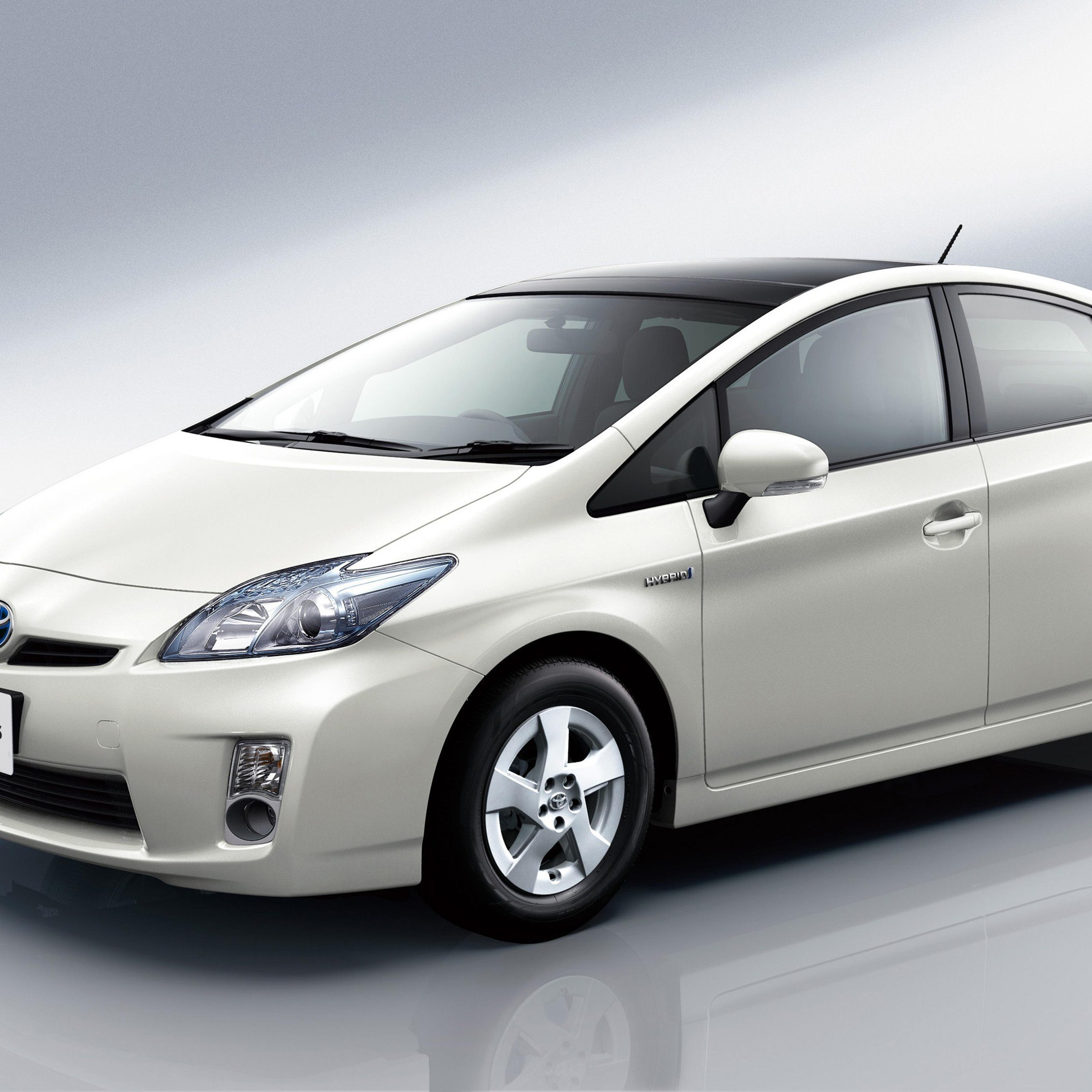 A Toyota Prius hybrid car.
