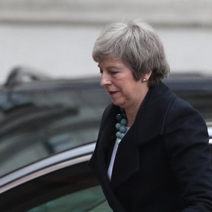 LONDON, ENGLAND - DECEMBER 10: Prime Minister Theresa May arrives back in Downing Street on December 10, 2018 in London, England. (Photo by Dan Kitwood/Getty Images) The Prime Minister is holding meetings with her backbench MPs today in the hope of reas