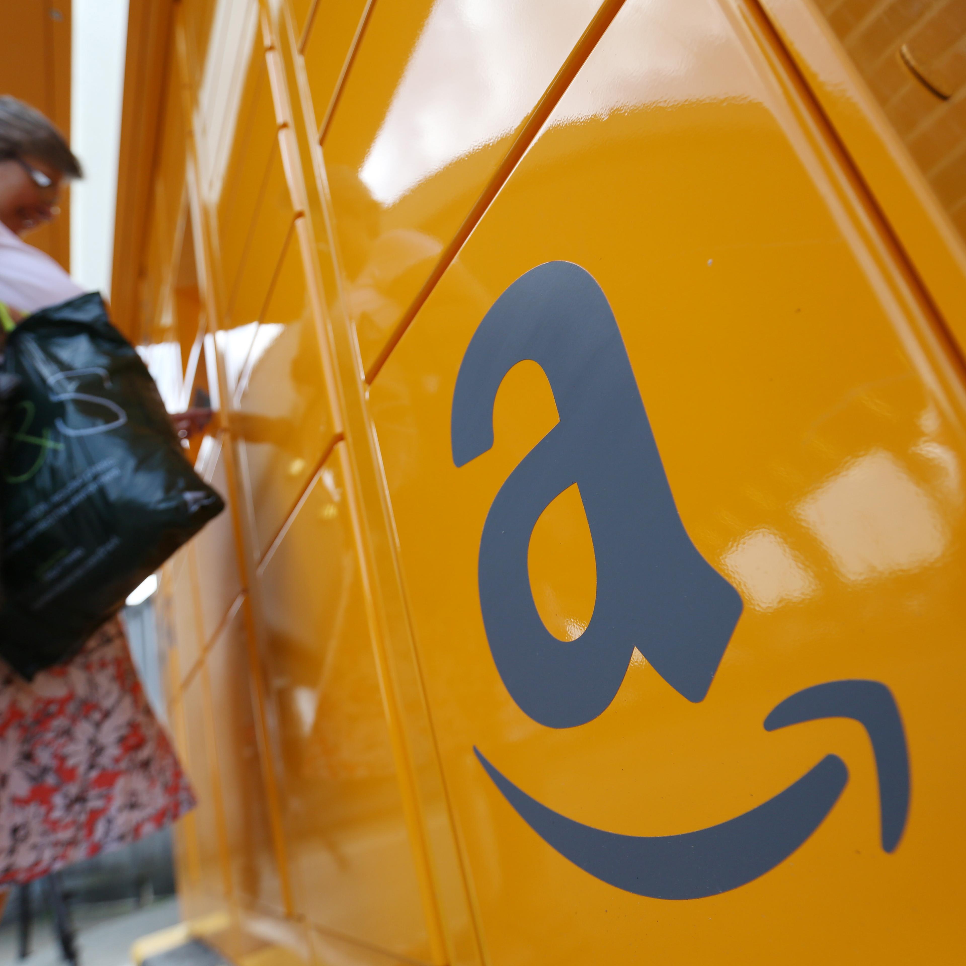 Customers Collect Online Orders From An Amazon.com Inc. Locker