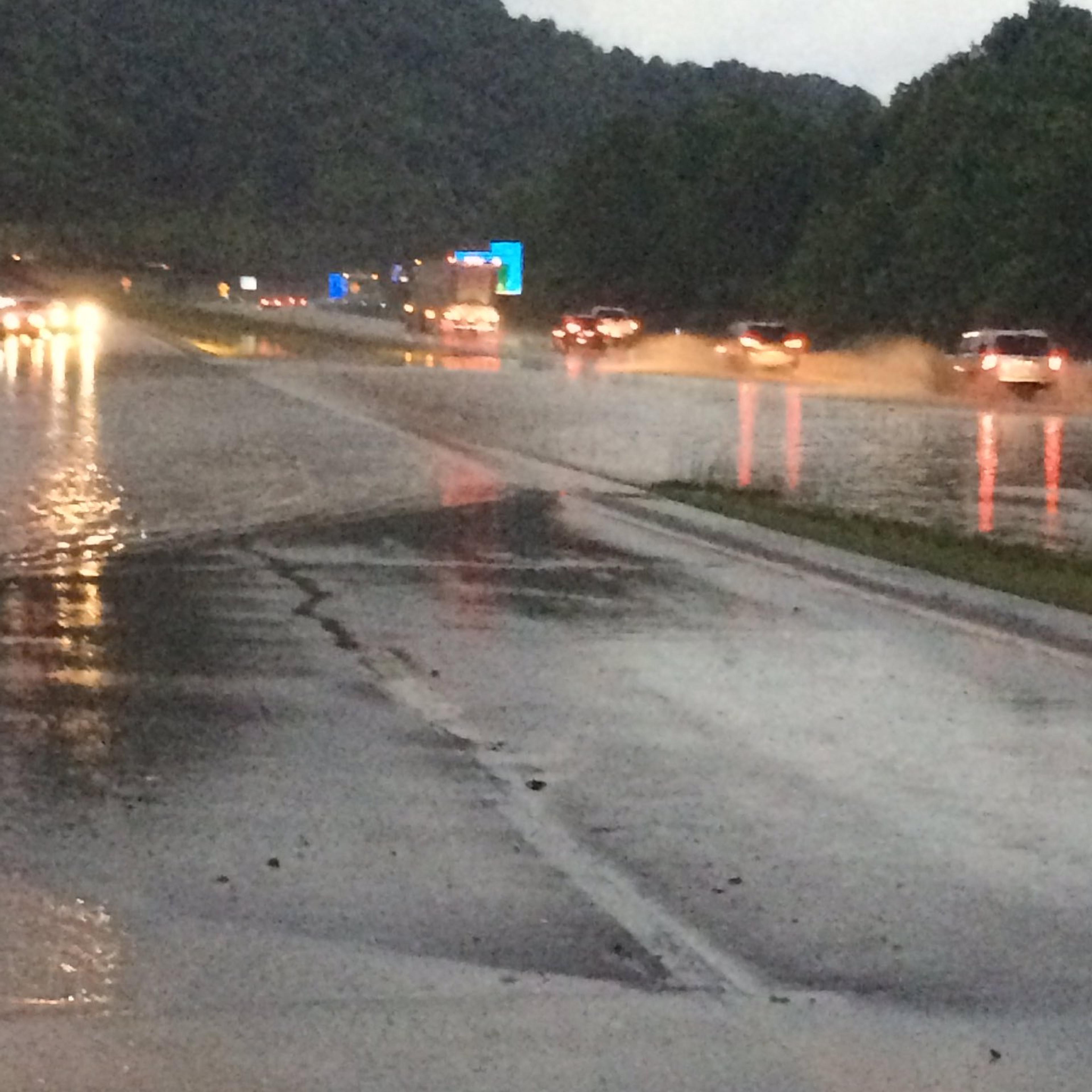 Flooding on I-79 north of Elkview, West Virginia, June 24, 2016.