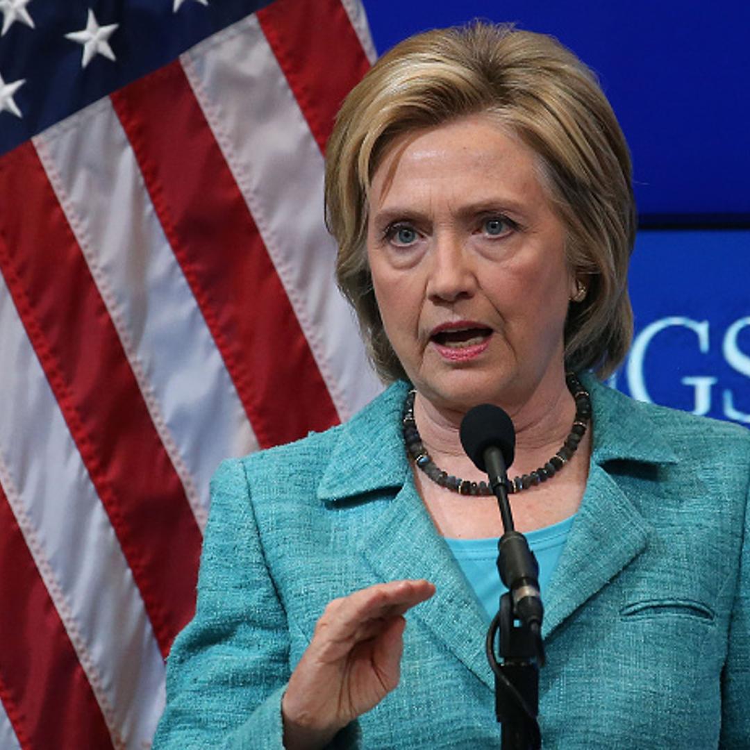 Former Secretary of State and Democratic presidential candidate Hillary Clinton speaks about Iran at the Brookings Institute September 9, 2015 in Washington, DC