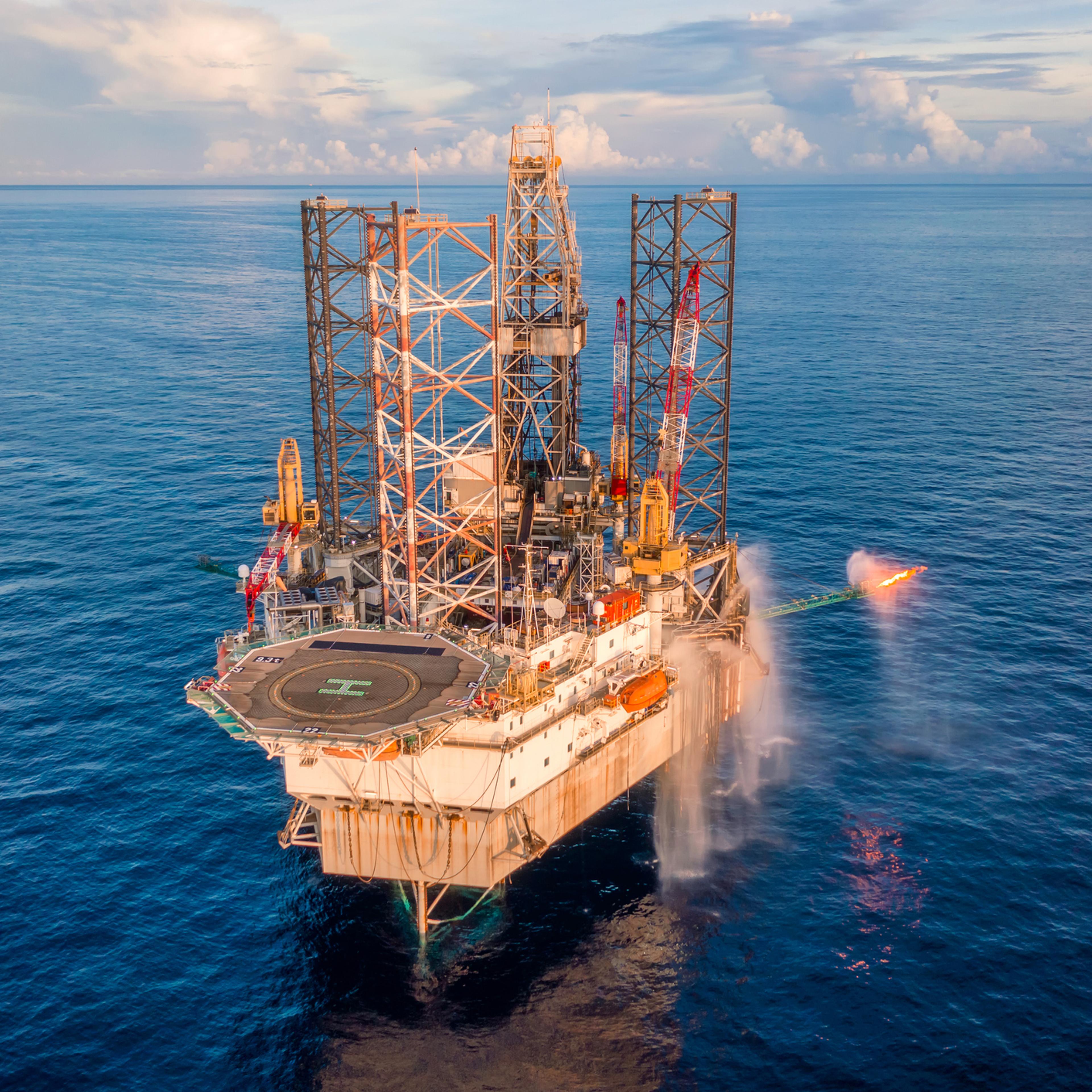 Oil and Gas Exploration Drilling Rig in the middle of the ocean