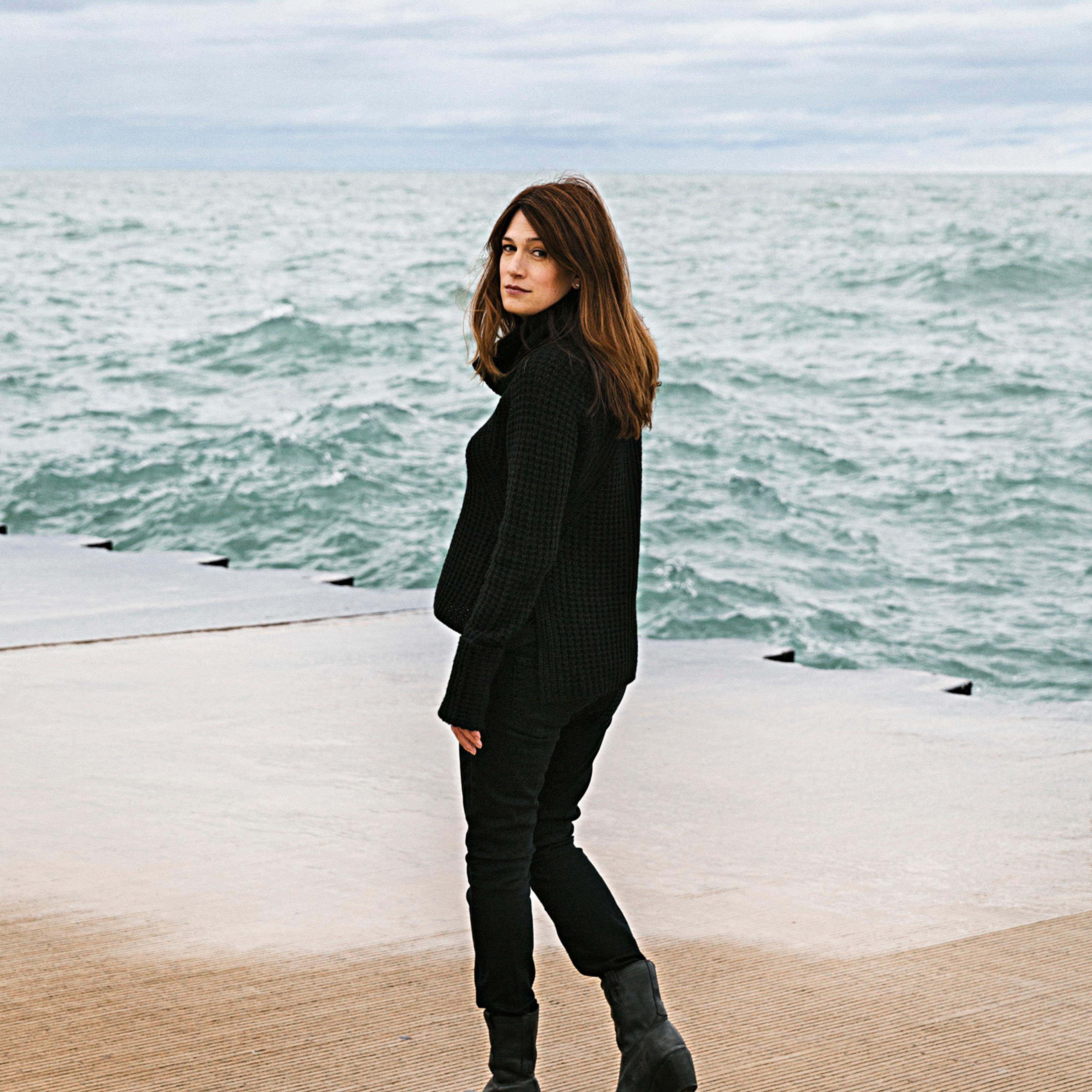 Gone Girl author Flynn on the Lake Michigan waterfront near Chicago’s Lincoln Park