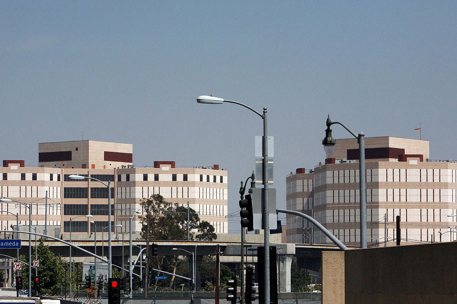 A view of the Los Angeles County Sheriff's Department Twin Towers Correctional Facility in Los Angeles