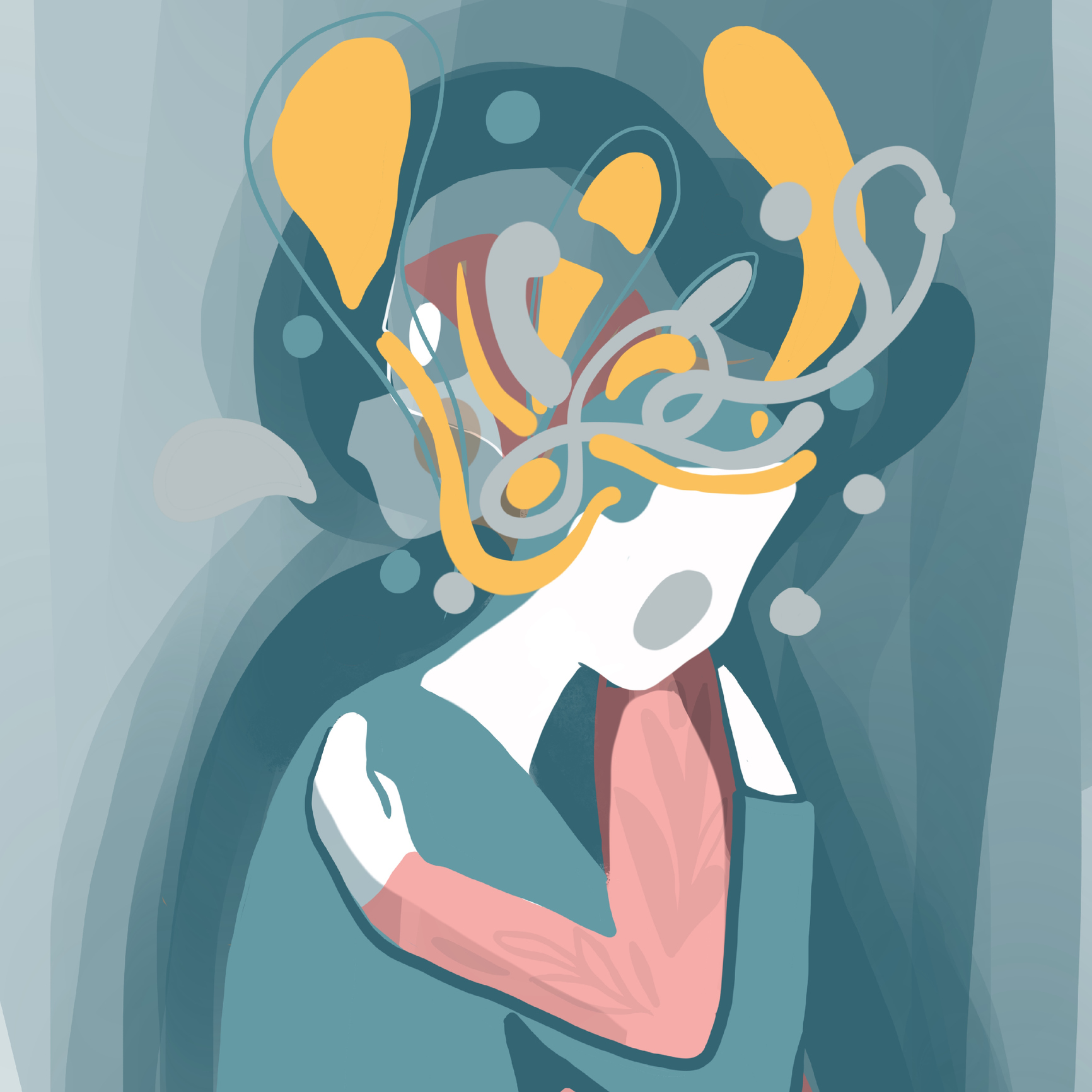 Support.  Illustration of two people hugging.