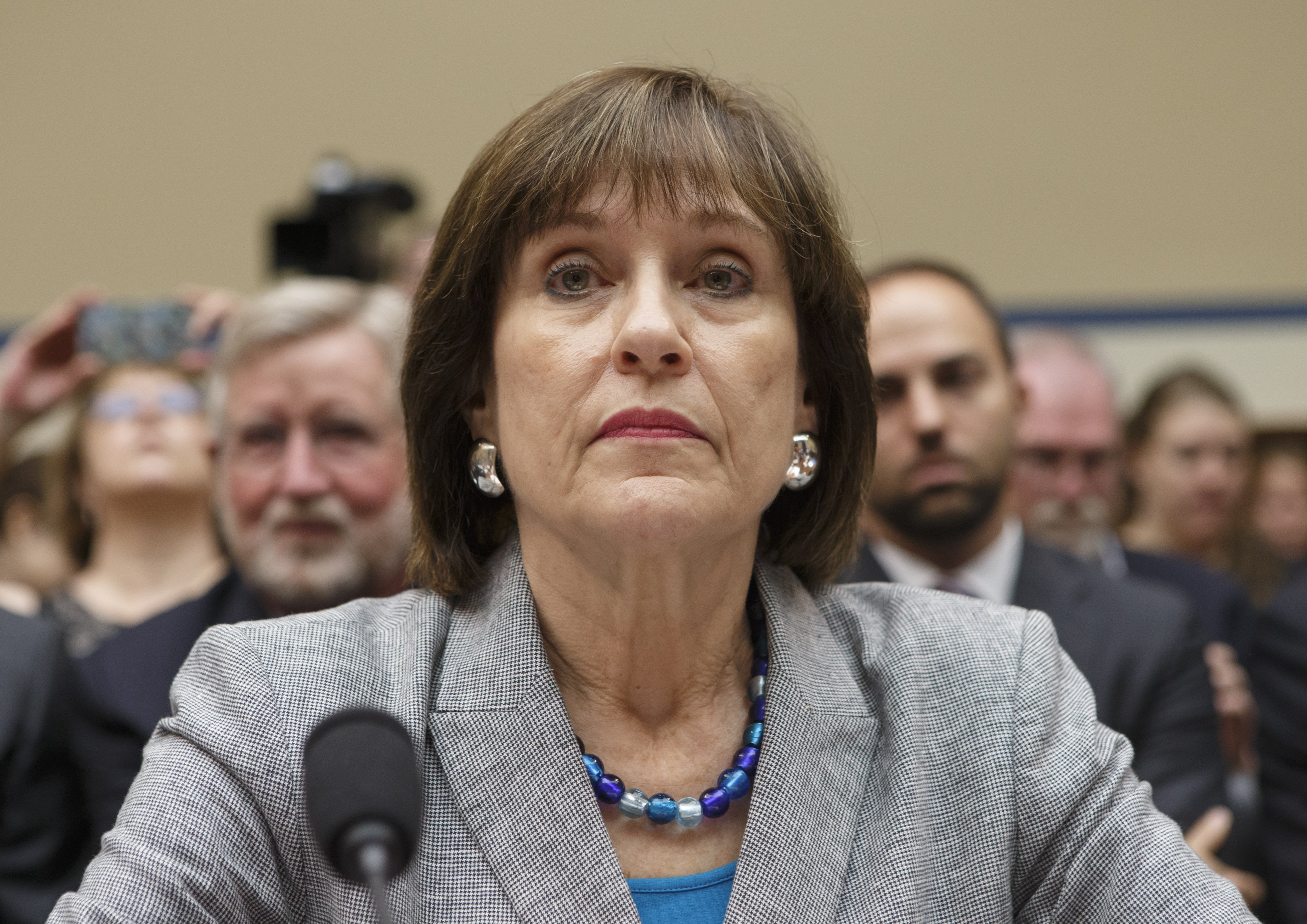 Internal Revenue Service official Lois Lerner refuses to answer questions as the House Oversight Committee holds a hearing to investigate the extra scrutiny the IRS gave Tea Party and other conservative groups that applied for tax-exempt status, on Capit
