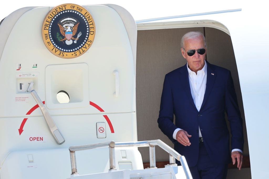 President Biden Arrives In Harrisburg For Campaign Event
