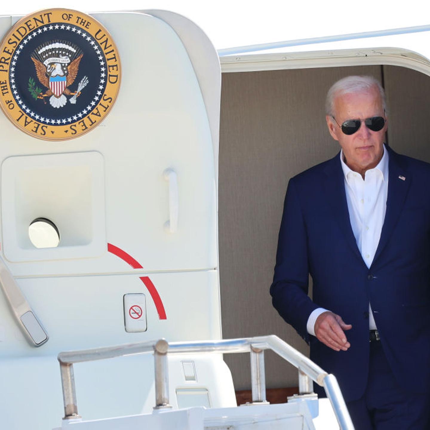 President Biden Arrives In Harrisburg For Campaign Event