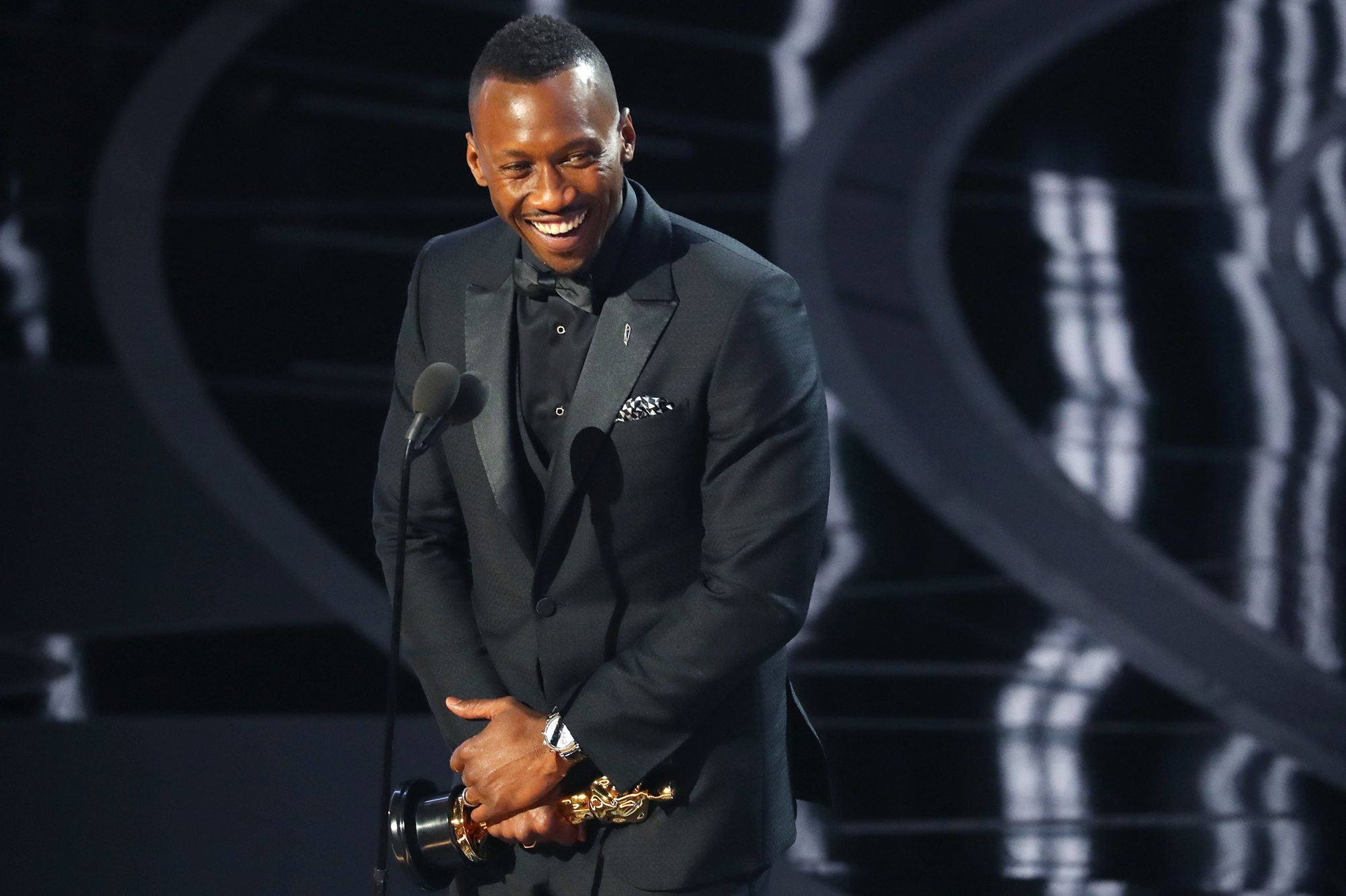 Mahershala Ali wins an Oscar for Best Supporting Actor, on Feb. 26, 2017 in Hollywood, Calif.