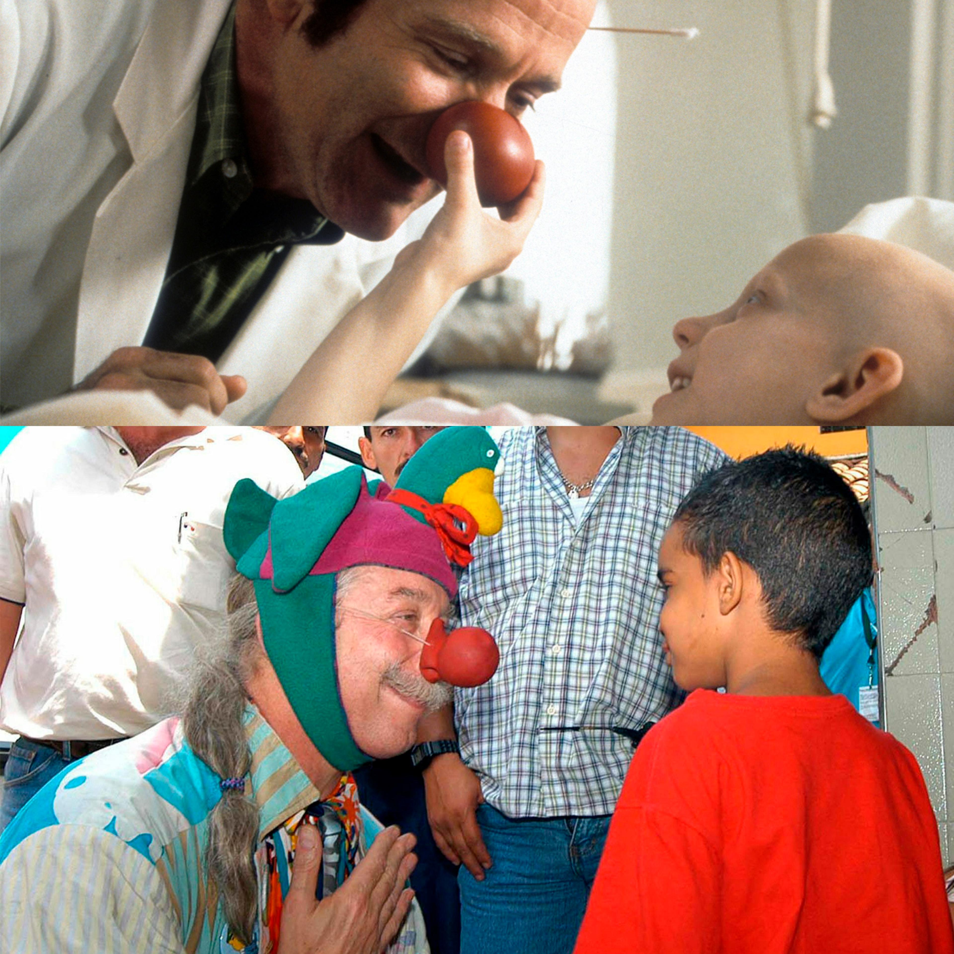 Robin WIlliams as Patch Adams; Patch Adams at Club Noel Hospital August 16, 2003.