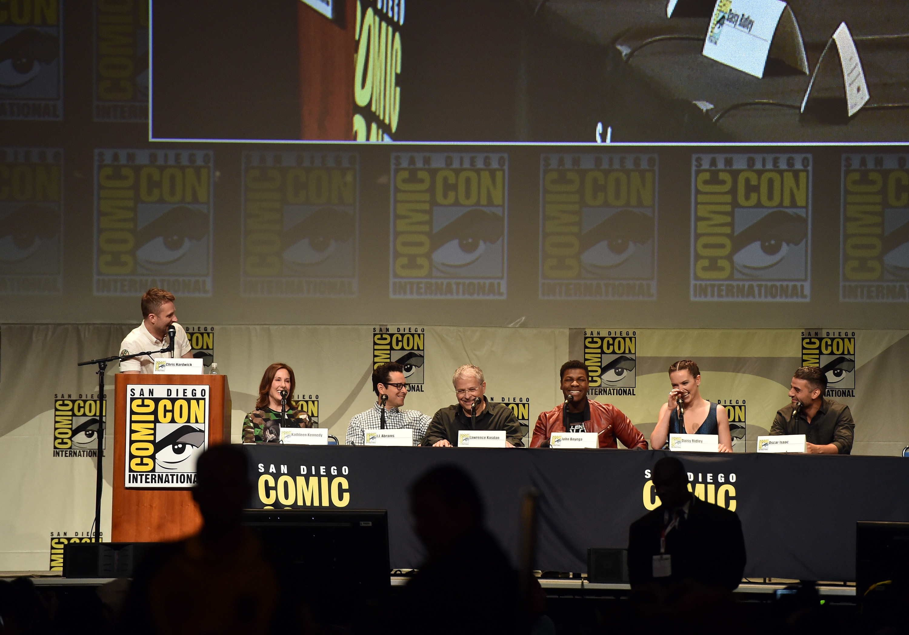 speaks onstage at the Lucasfilm panel during Comic-Con International 2015 at the San Diego Convention Center on July 10, 2015 in San Diego, California.