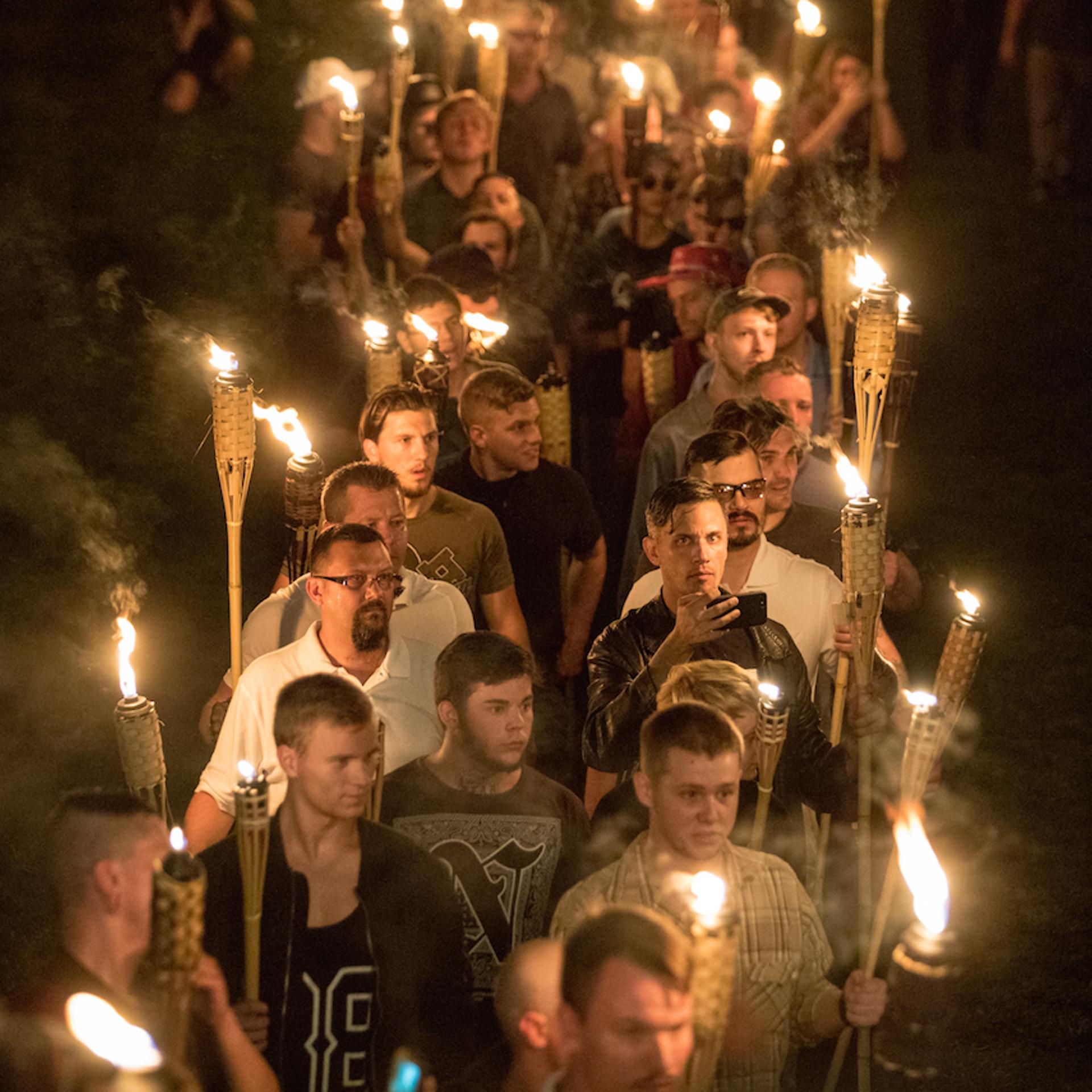 Torch march of white nationalists
