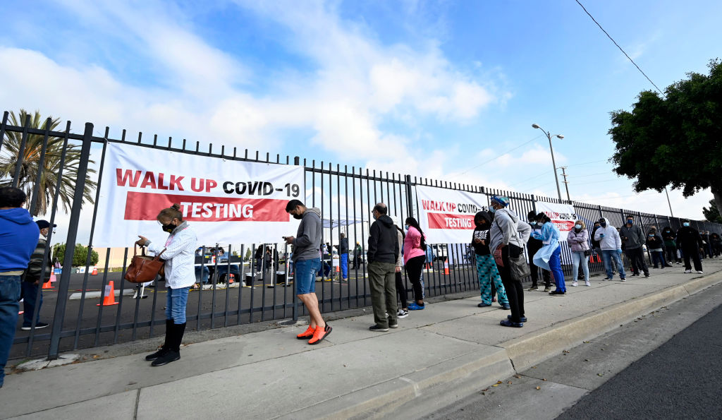 A free COVID-19 testing site in Hawthorne.