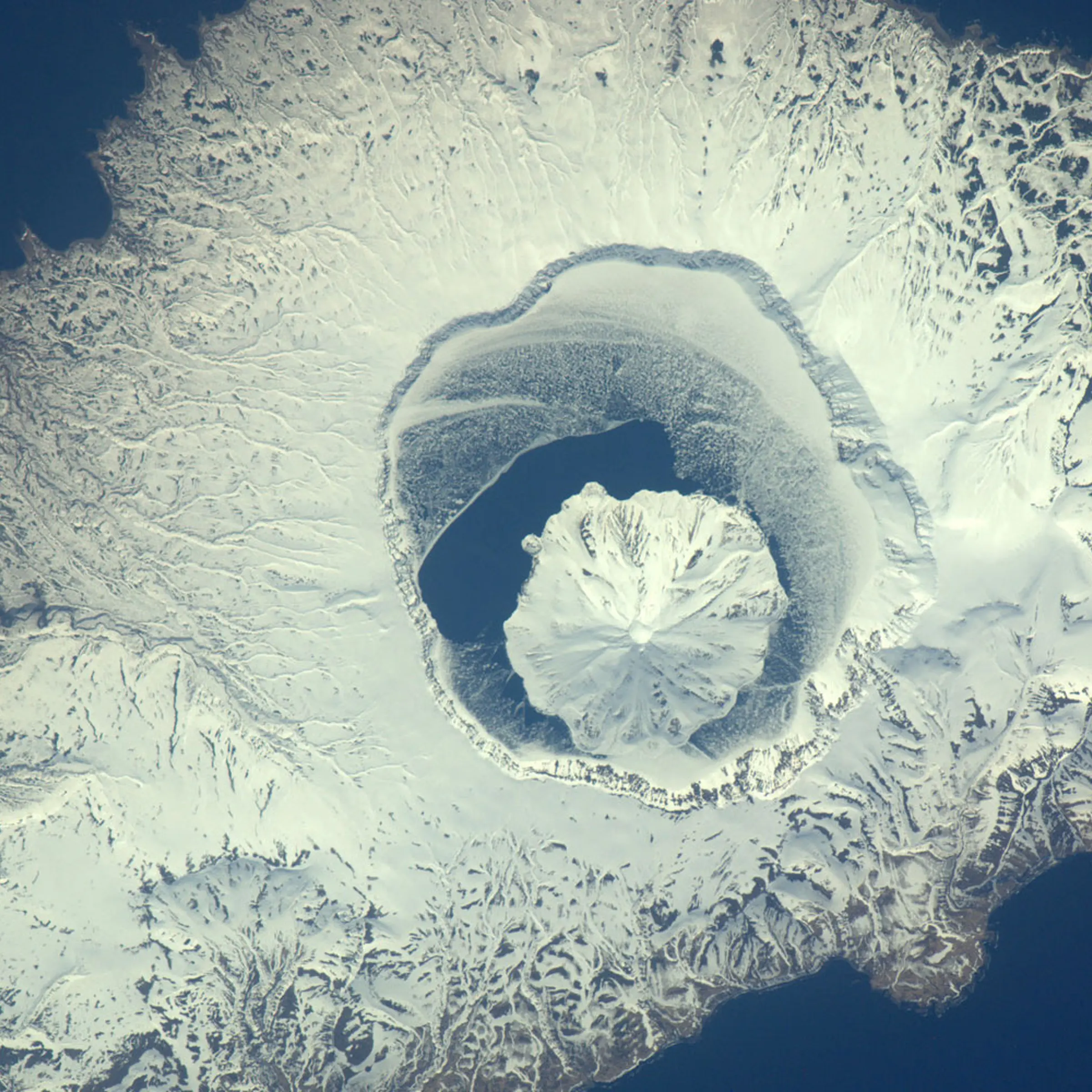 Volcano, Onekotan Island, Russia. May 23, 2011
