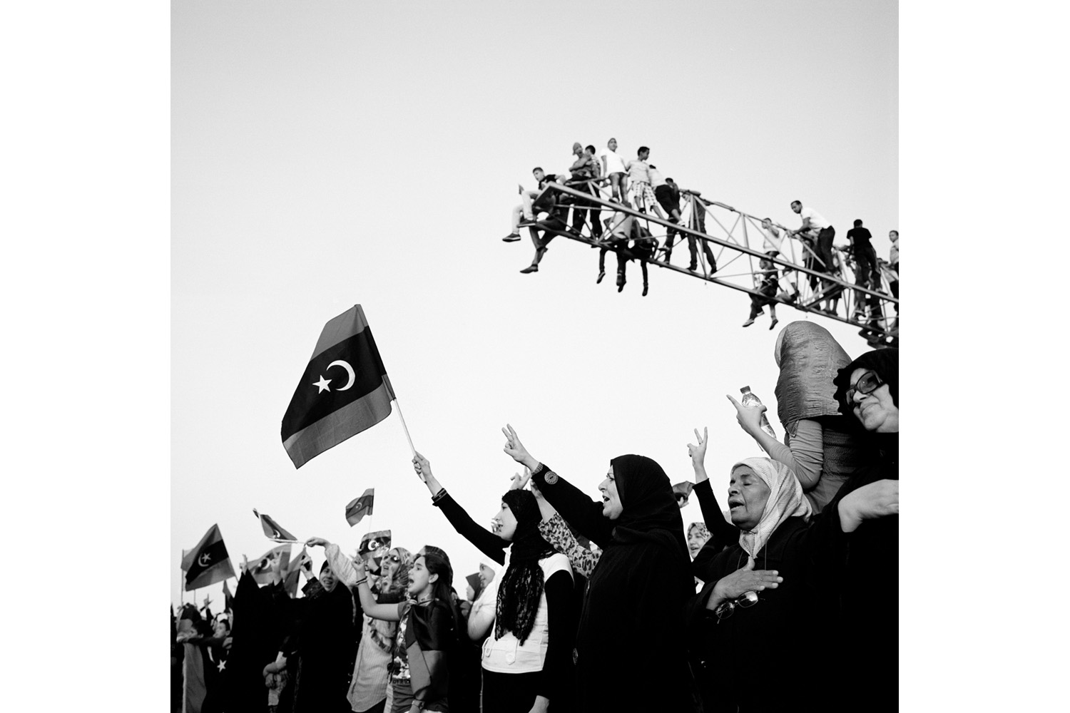 Tripoli, Libya. September 2011.<br /><br>

Women of all ages gathered by the thousands in Tripoli's Martyrs' Square to celebrate the ousting of Muammar Gaddafi. 