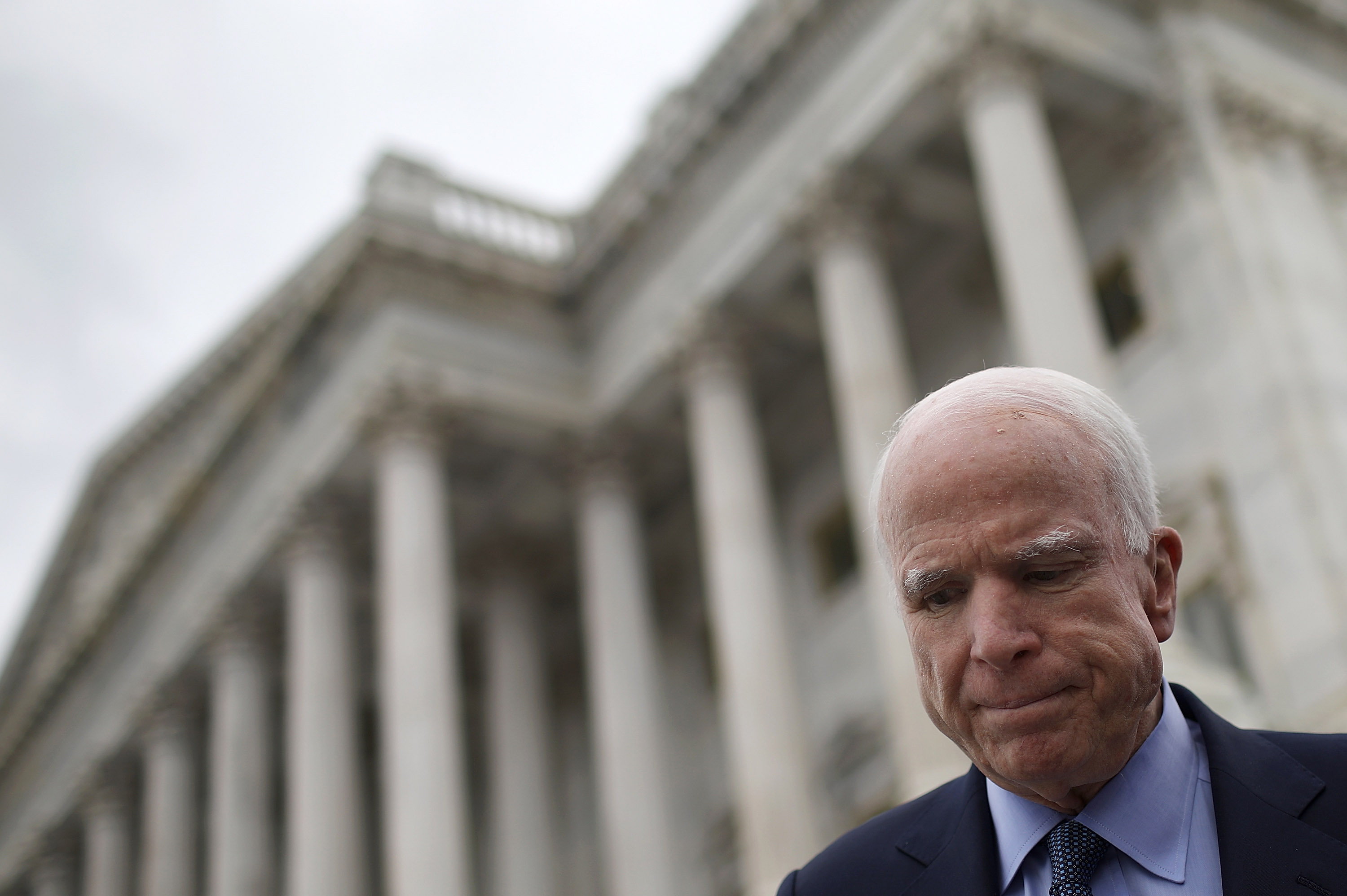 Senator John McCain outside the U.S. Capitol.