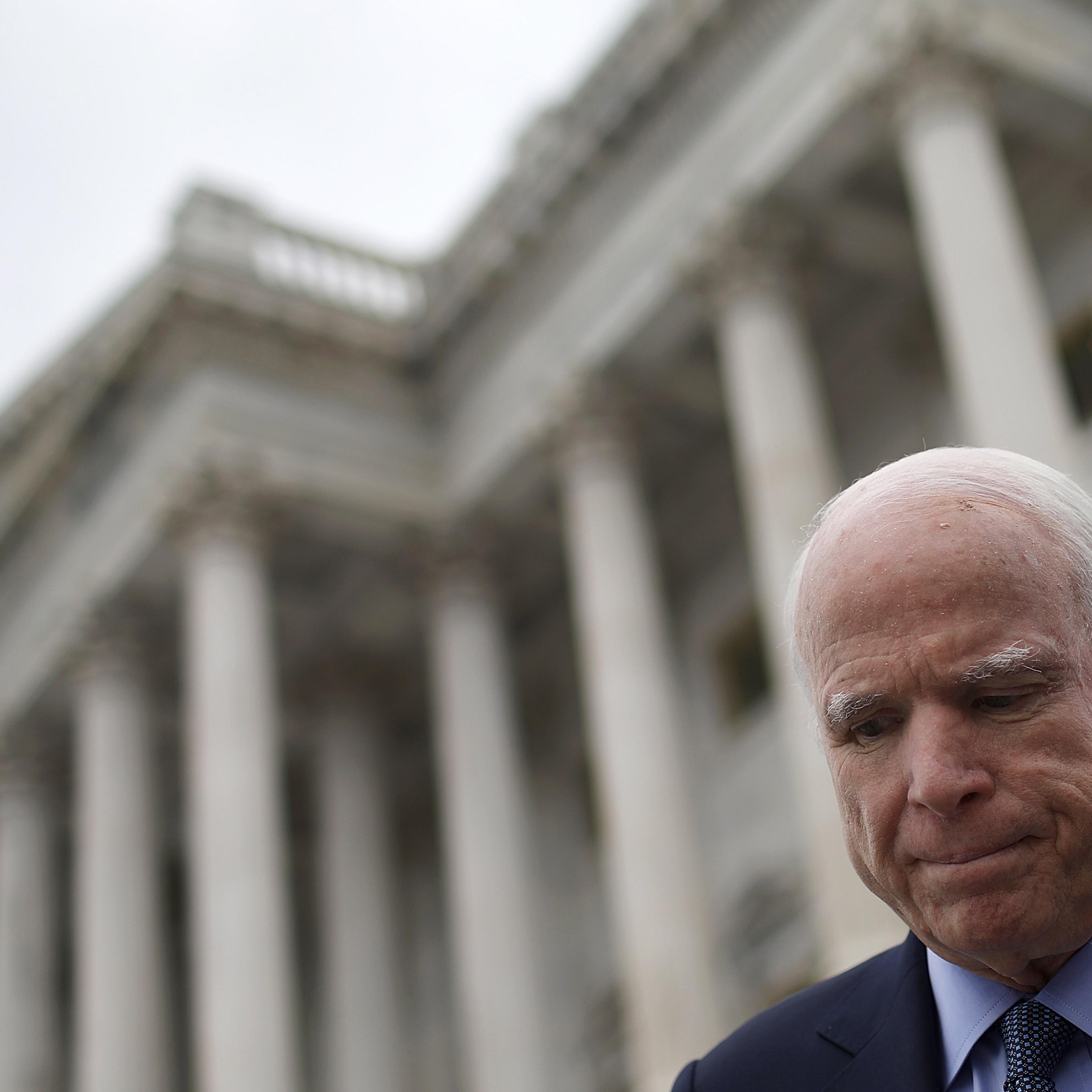 Senator John McCain outside the U.S. Capitol.