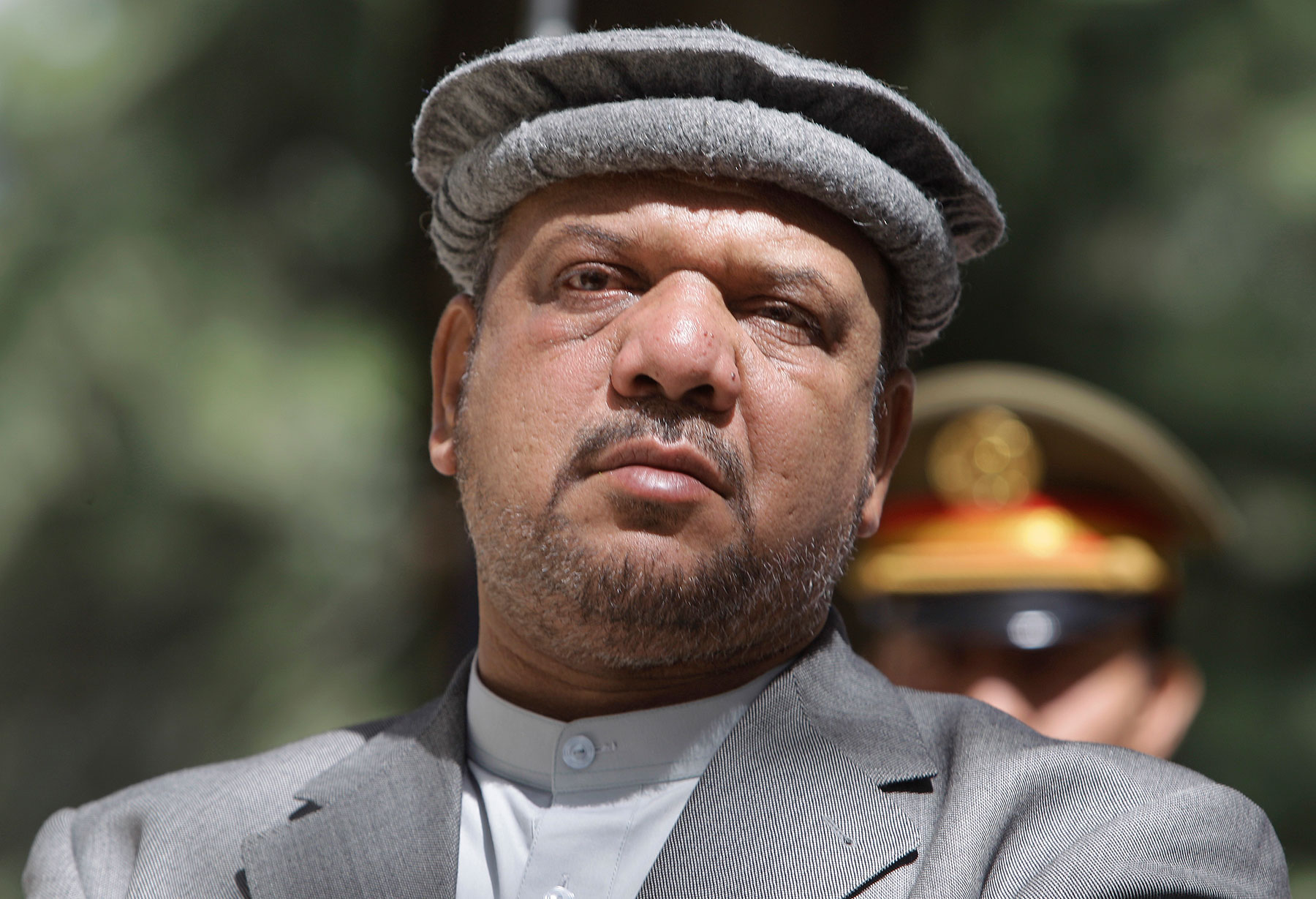 In this Sept. 22, 2011 file photo, Afghanistan’s Vice President Field Marshal Mohammed Qasim Fahim attends a press conference honoring former Afghan President Burhanuddin Rabbani in Kabul, Afghanistan