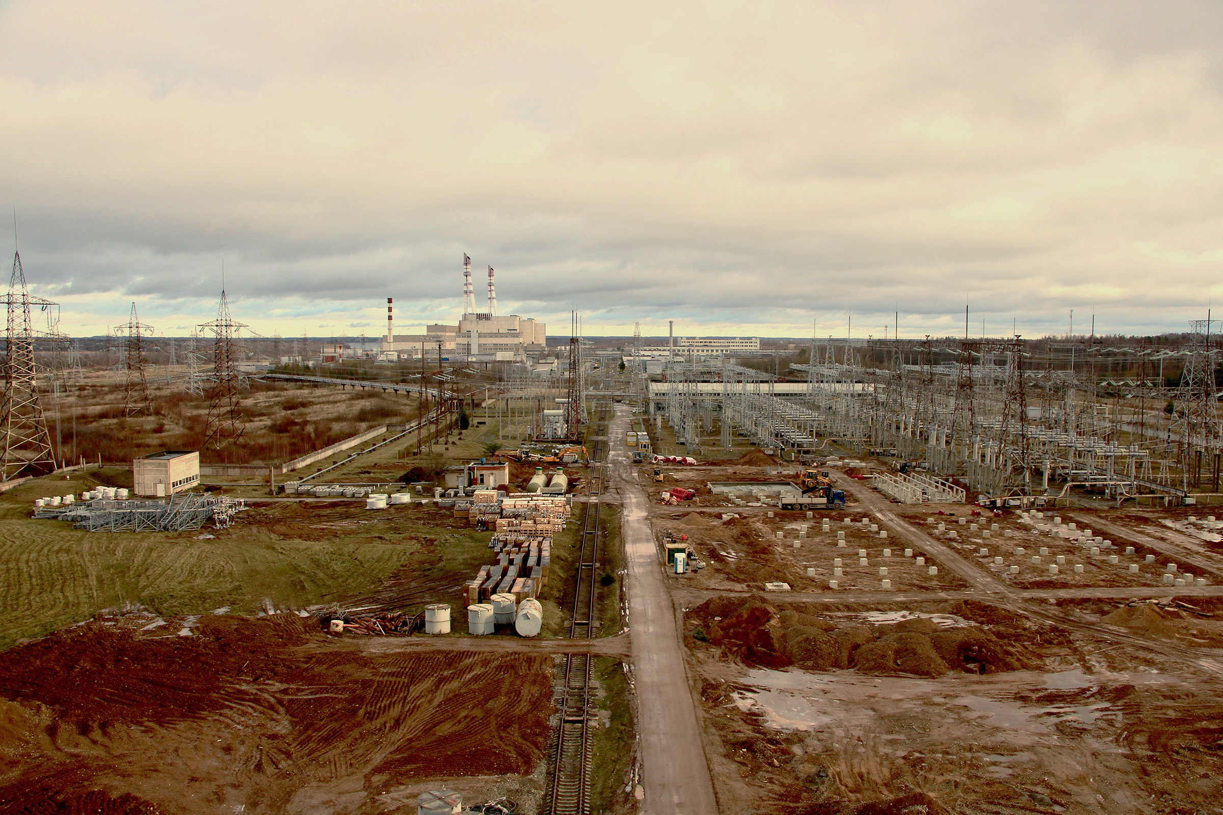 The Ignalina Nuclear Power Plant, as seen from the top of an abandoned administrative building, in Visaginas, Lithuania on Nov. 30, 2019