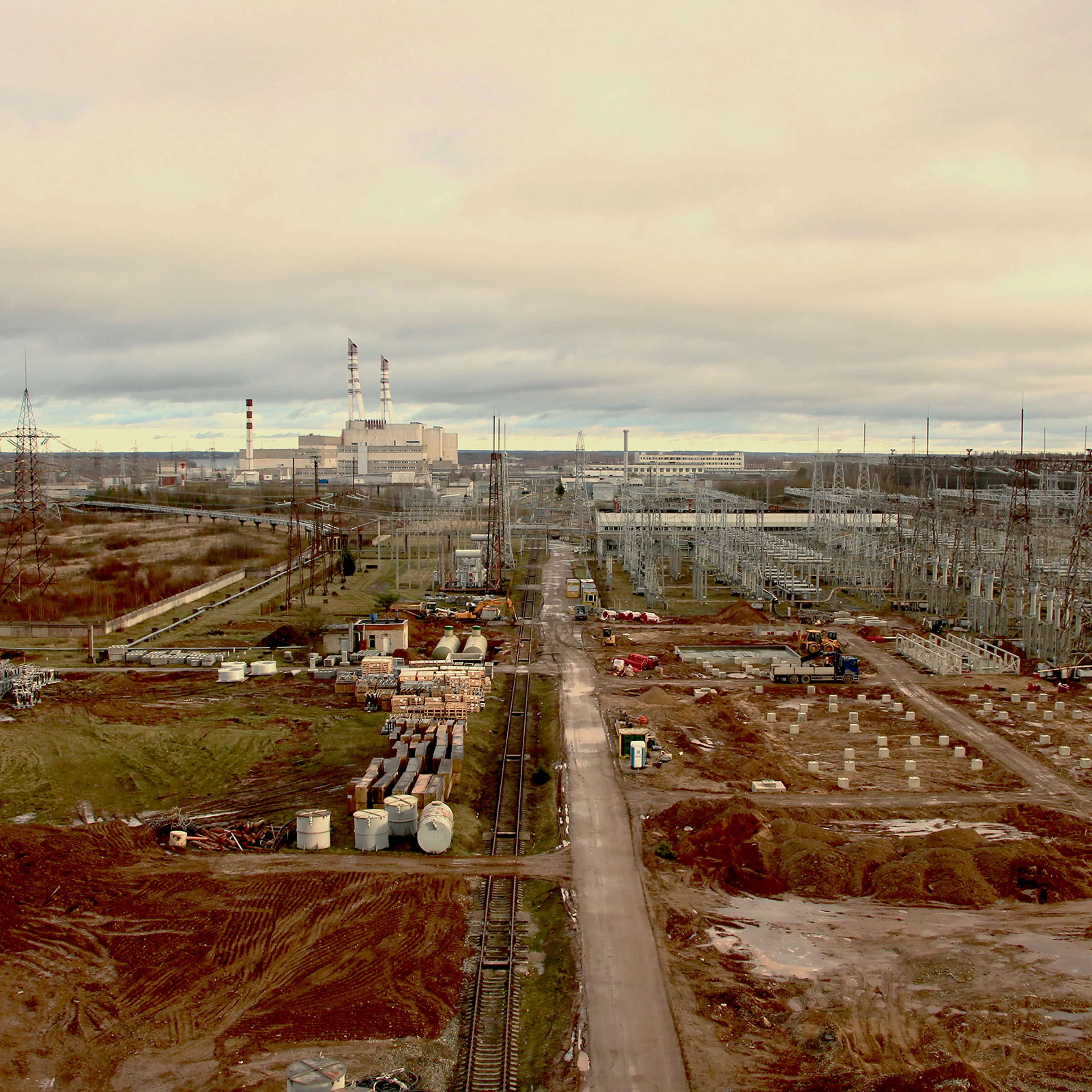 The Ignalina Nuclear Power Plant, as seen from the top of an abandoned administrative building, in Visaginas, Lithuania on Nov. 30, 2019