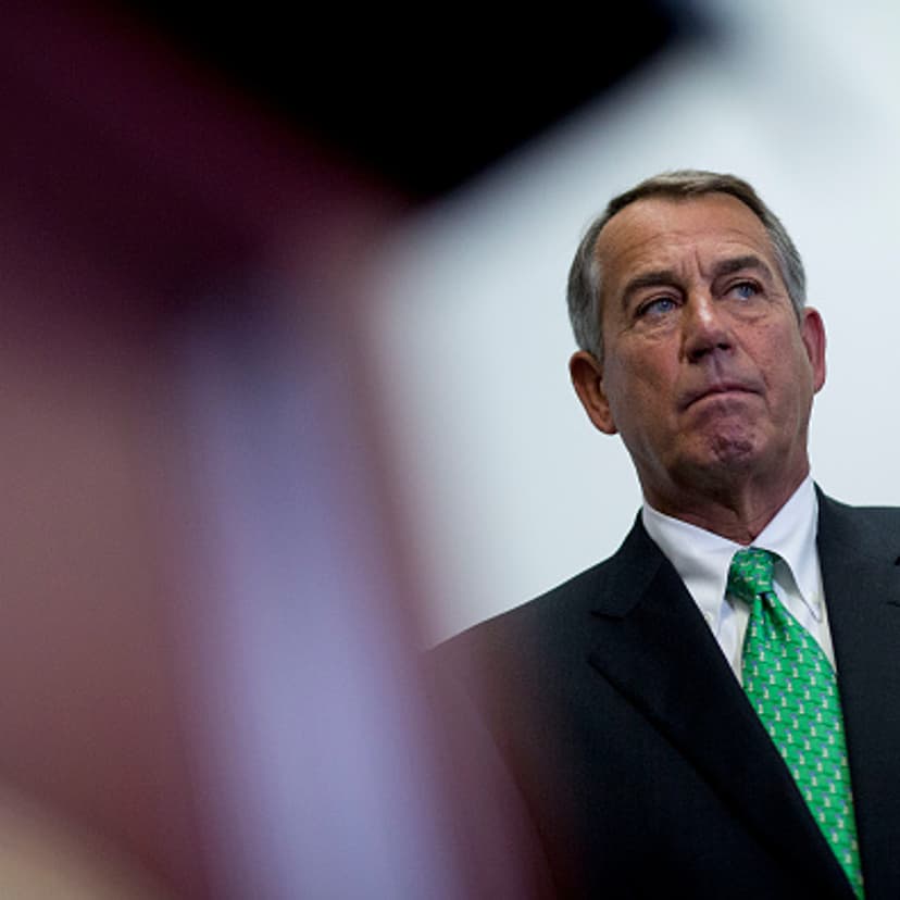U.S. House Speaker John Boehner, a Republican from Ohio, listens during a news conference after a House Republican meeting at the U.S. Capitol in Washington, D.C., U.S., on Wednesday, Oct. 21, 2015.