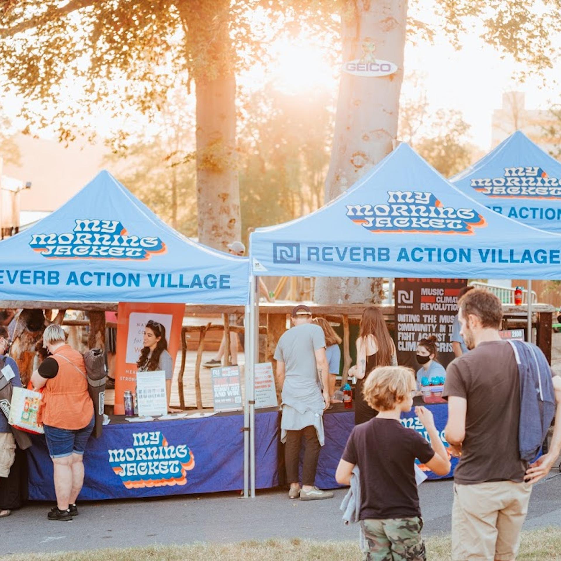 A REVERB Action Village at a July 2021 My Morning Jacket concert to register people to vote, and educate them about climate action opportunities