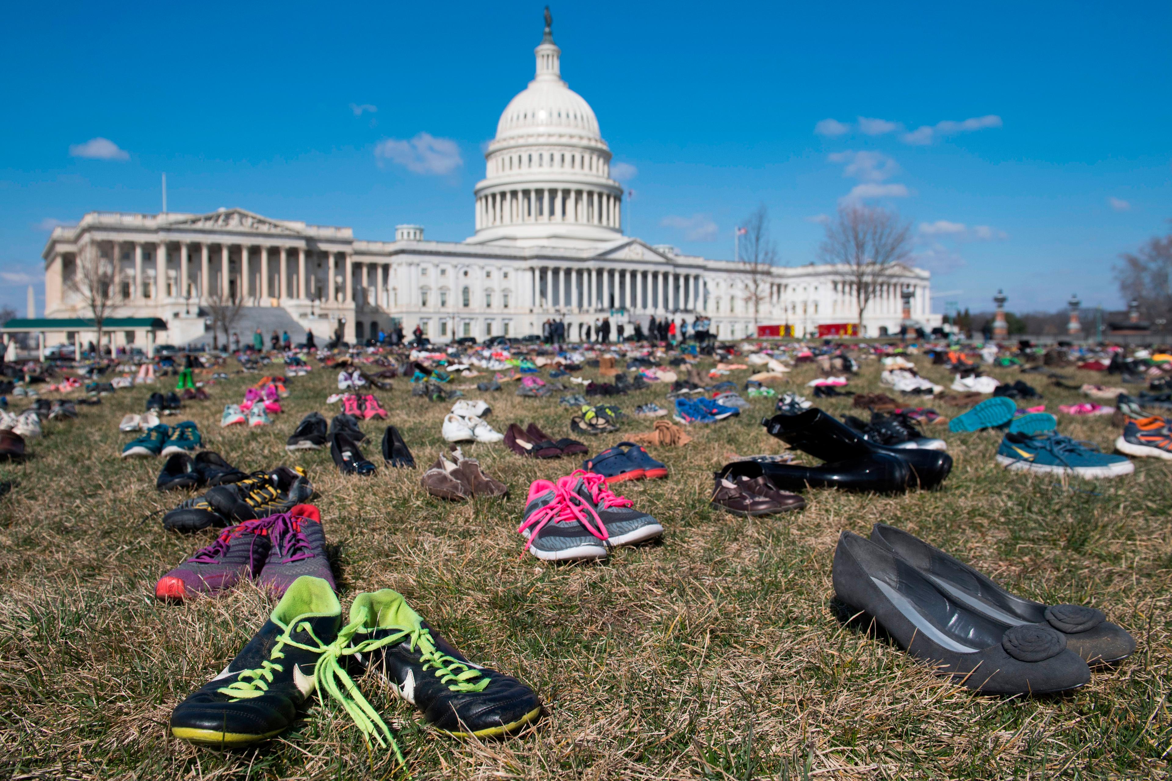 US-POLITICS-GUNS-SHOES
