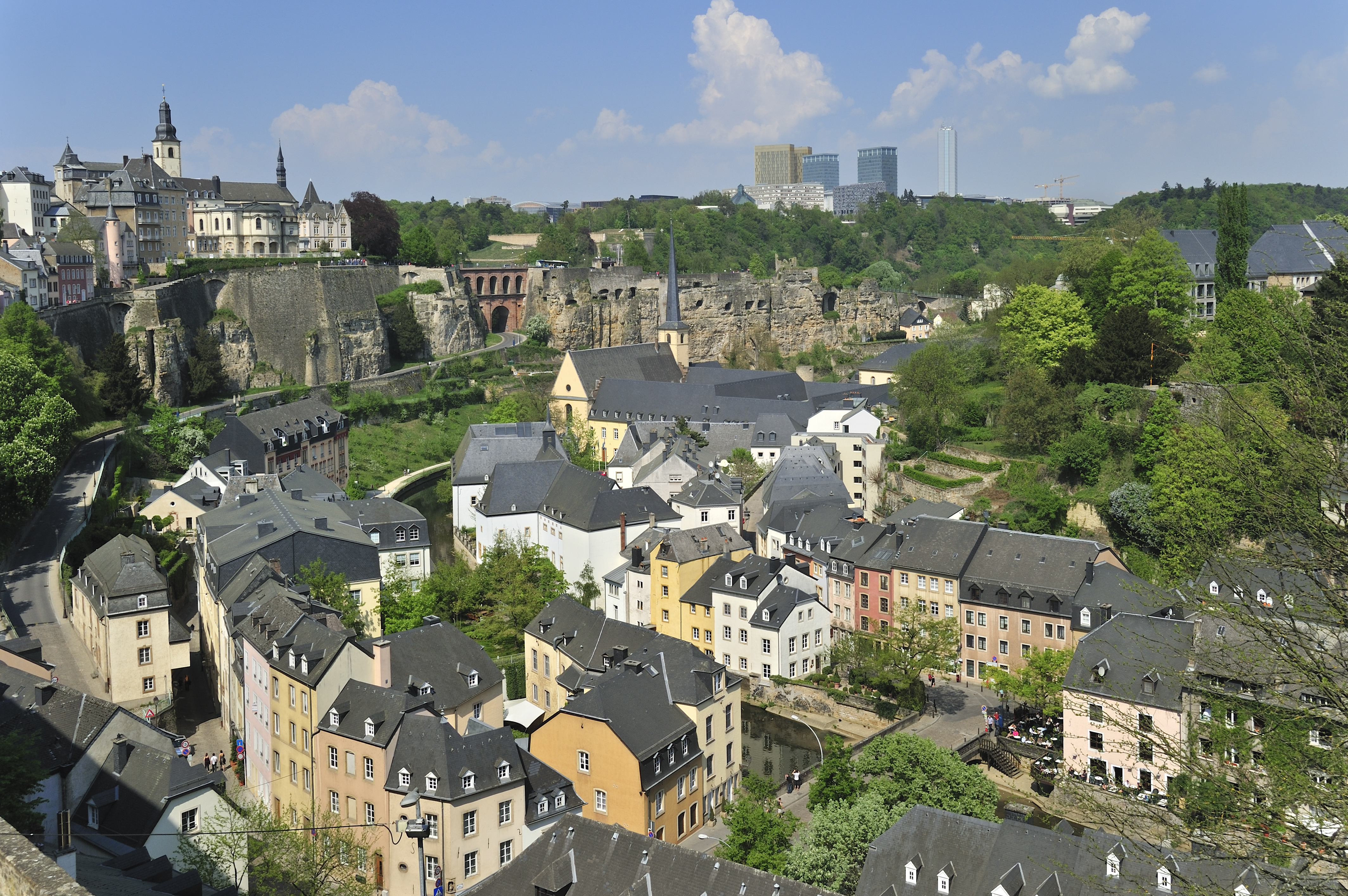 View over the Grund quarter at Luxembourg