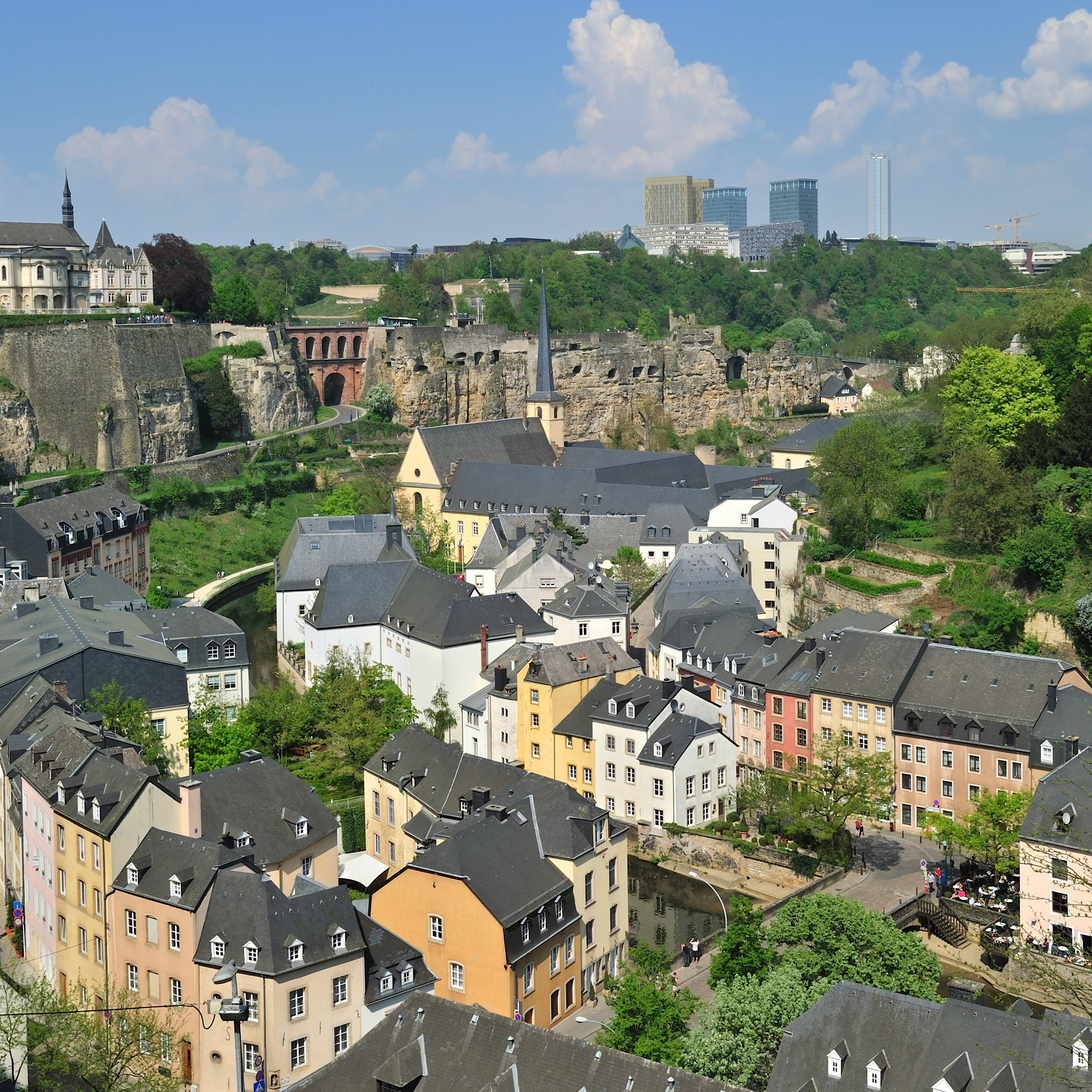 View over the Grund quarter at Luxembourg