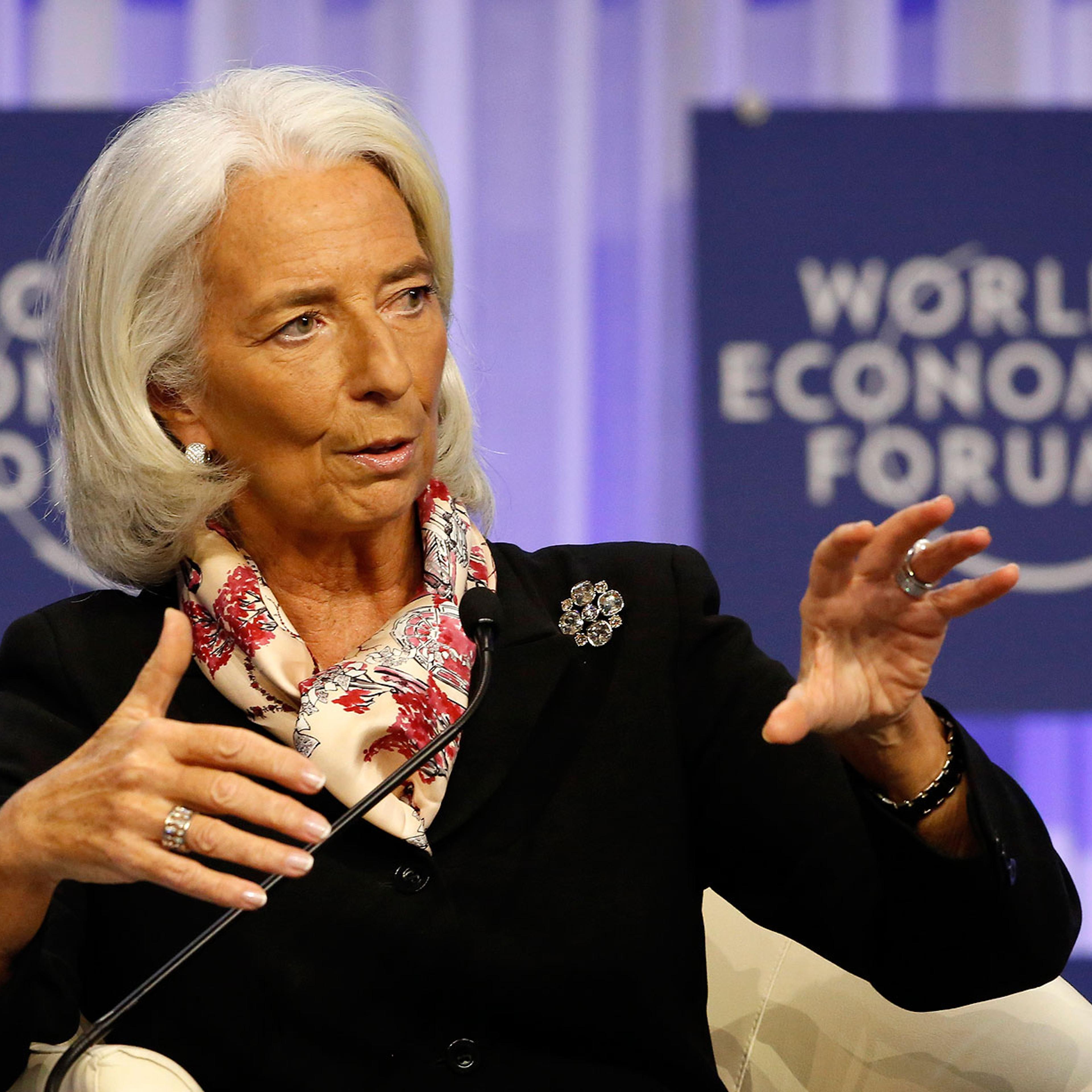 Christine Lagarde, Managing Director of the International Monetary Fund (IMF) speaks during a session at the World Economic Forum (WEF) in Davos Jan. 25, 2014