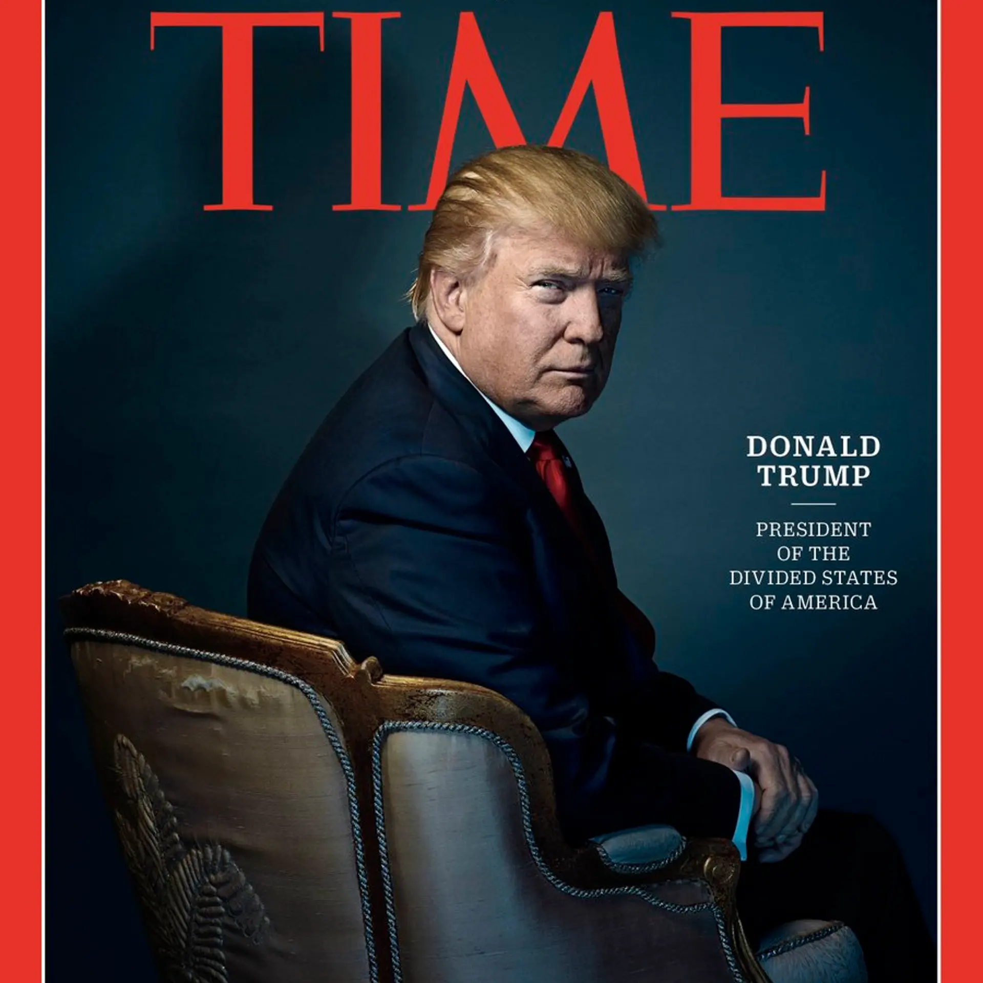 President-elect Donald Trump, Person of the Year 2016, photographed at his penthouse on the 66th floor of Trump Tower in New York City on Nov. 28.