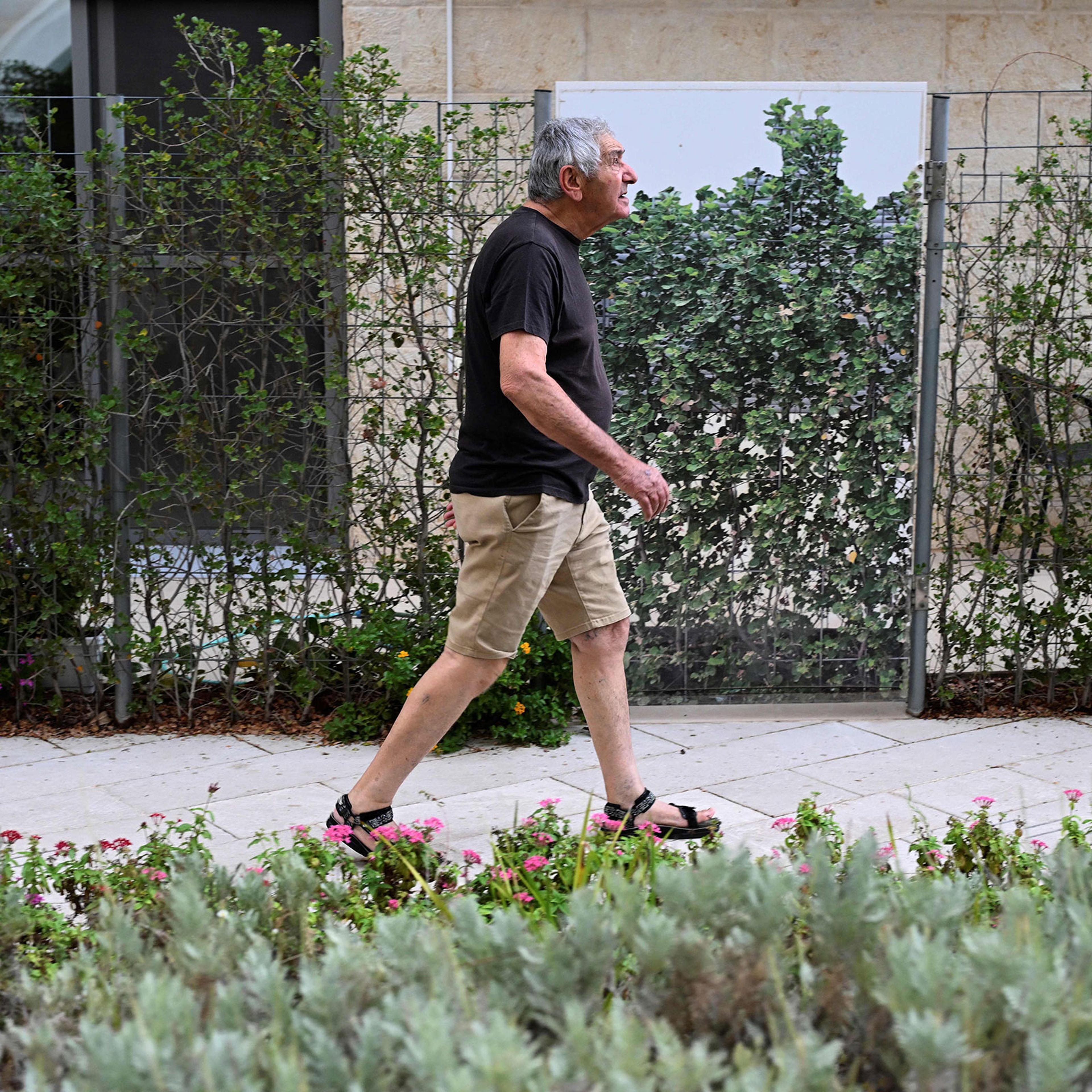 Yaakov Weissmann walks in Tel Aviv on Oct. 16, 2023.
