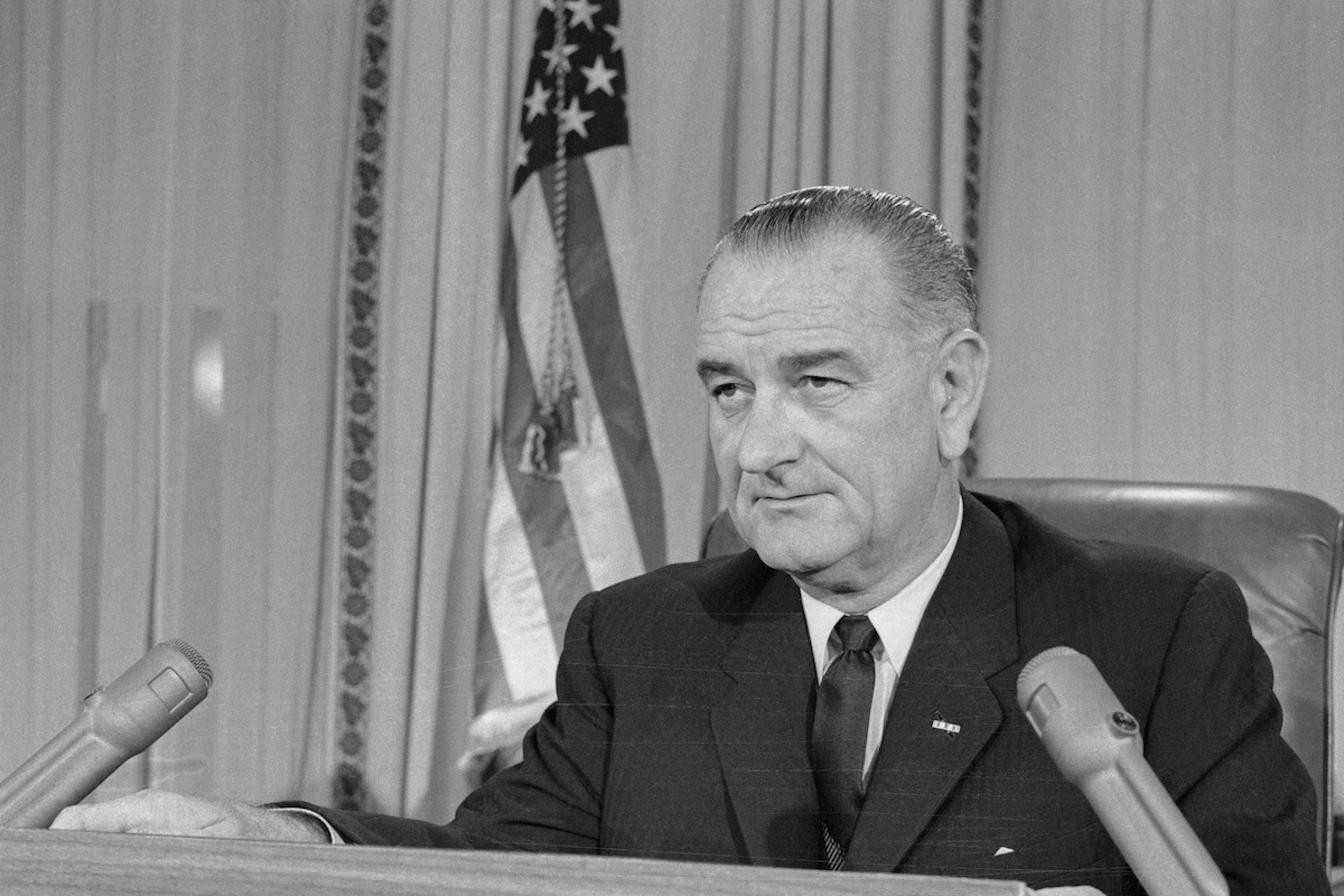 President Johnson Giving Speech