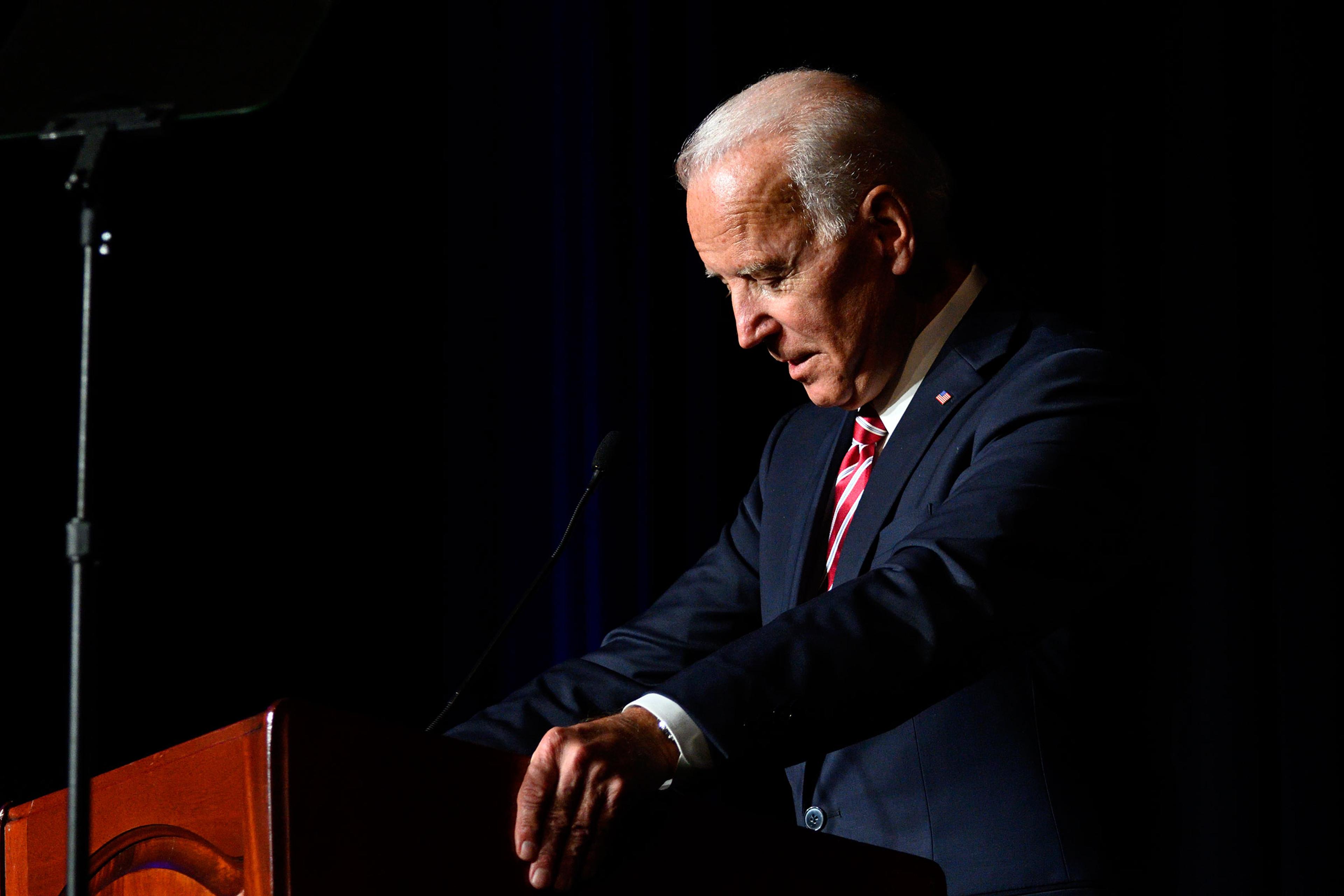 Joe Biden delivers the keynote speech at the First State Democratic Dinner