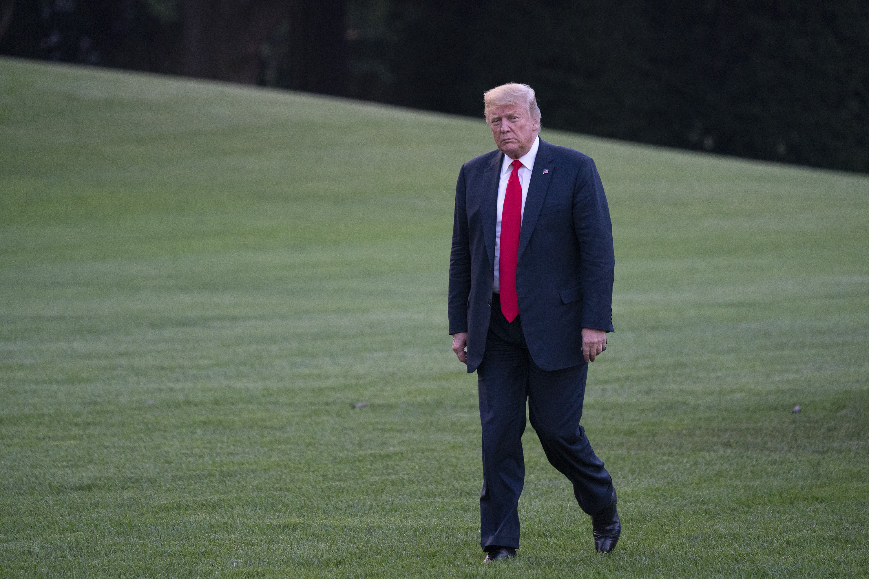 United States president Donald J. Trump returns to the White House in Washington, DC after a trip with events in Iowa and Illinois