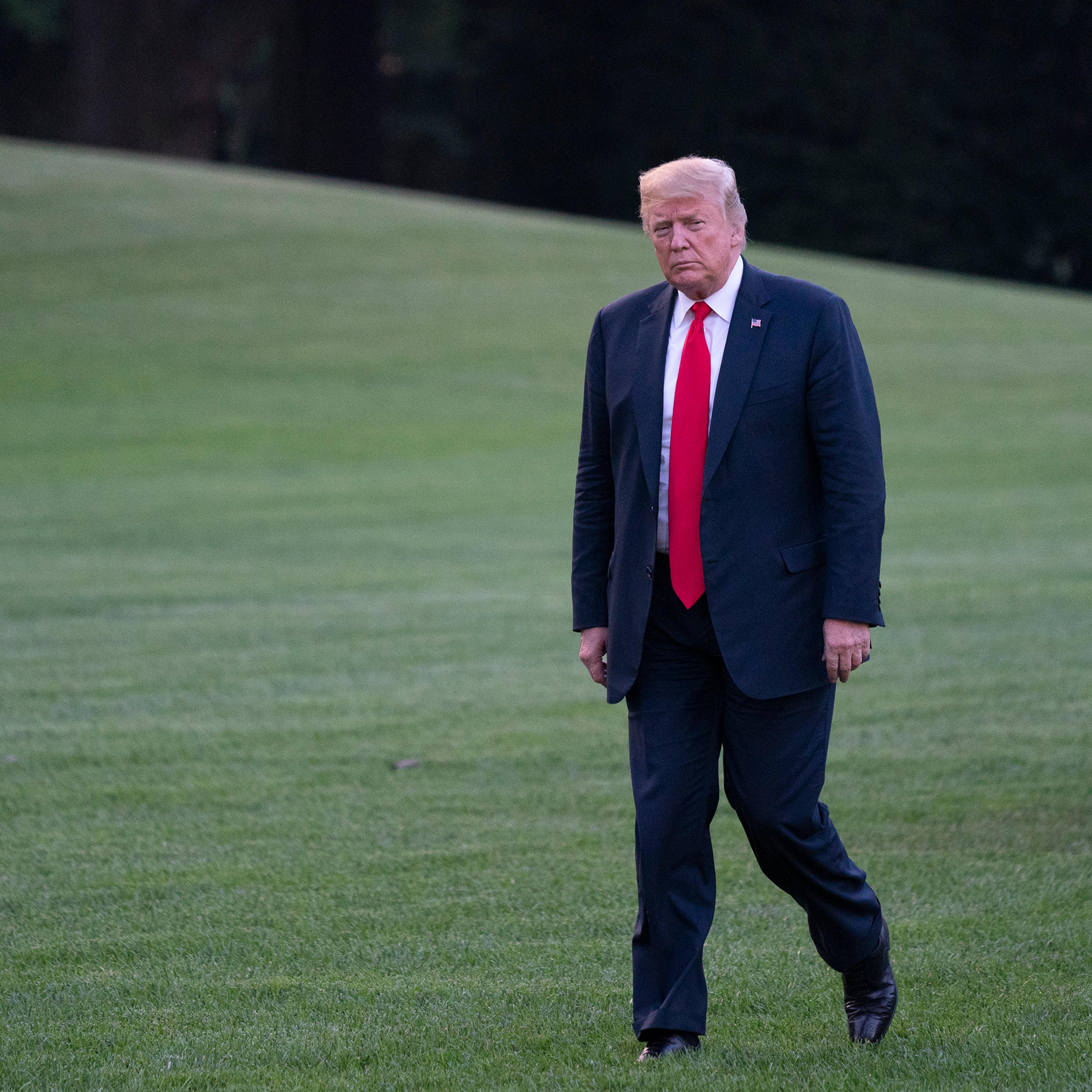 United States president Donald J. Trump returns to the White House in Washington, DC after a trip with events in Iowa and Illinois