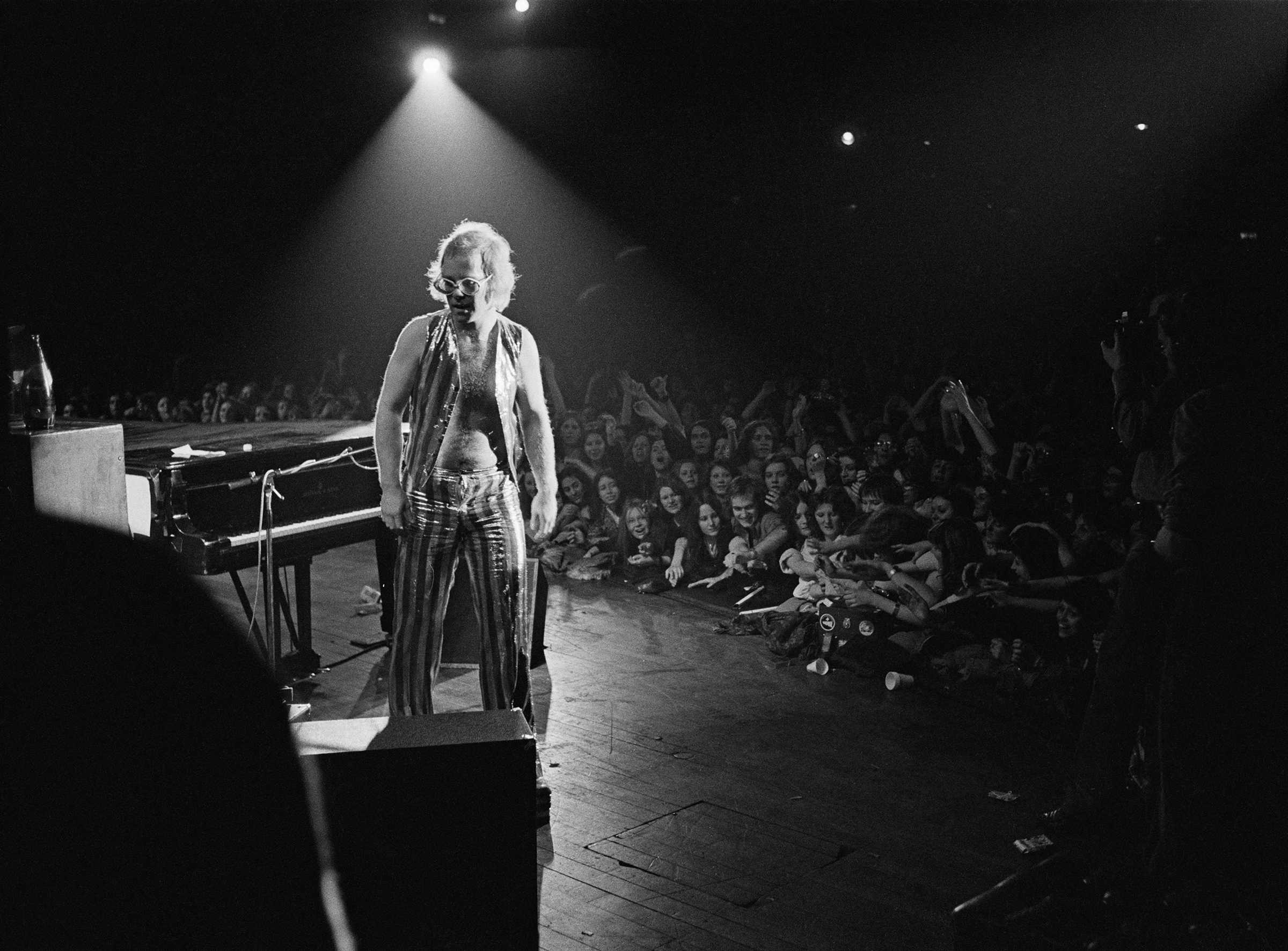 Elton John performs in 1973.