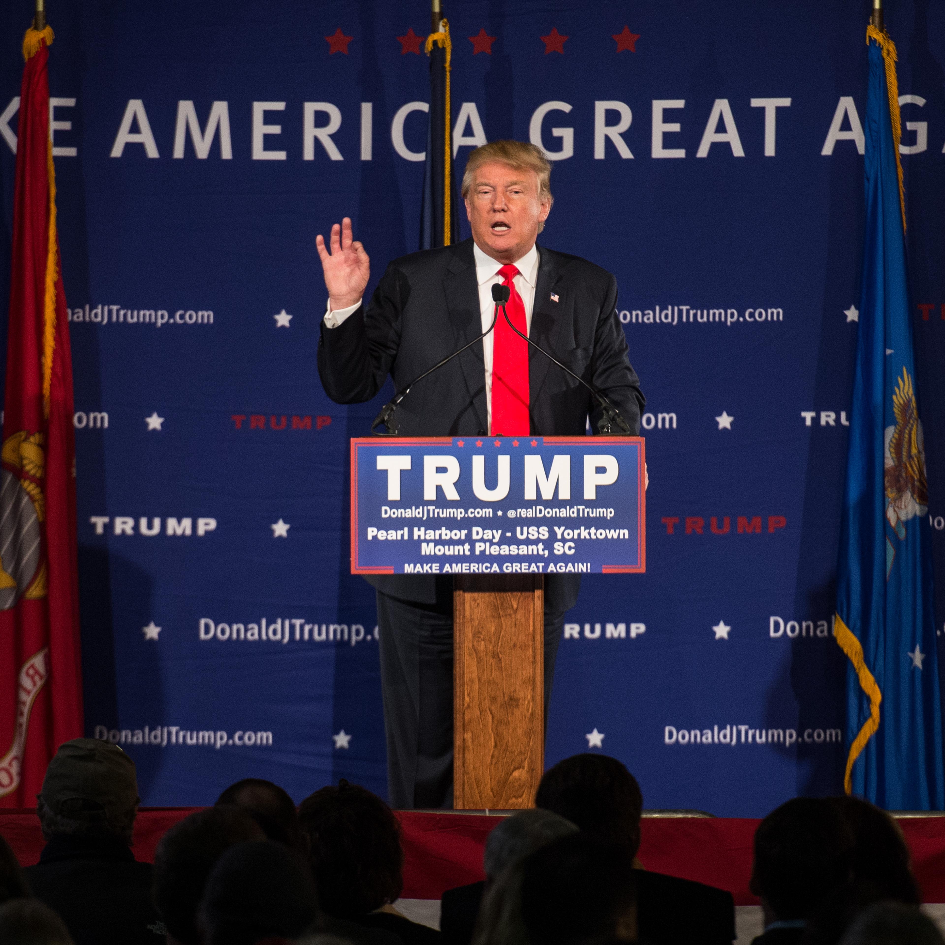 Donald Trump Holds Pearl Harbor Day Rally At USS Yorktown