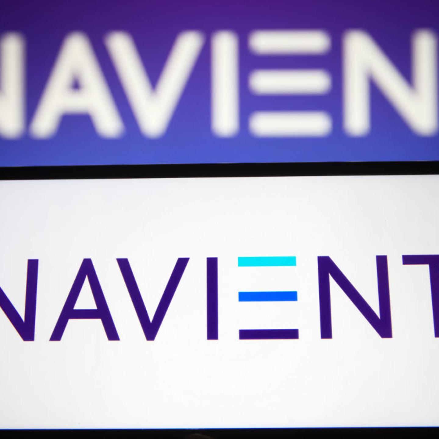 In this photo illustration, the Navient Corporation logo is