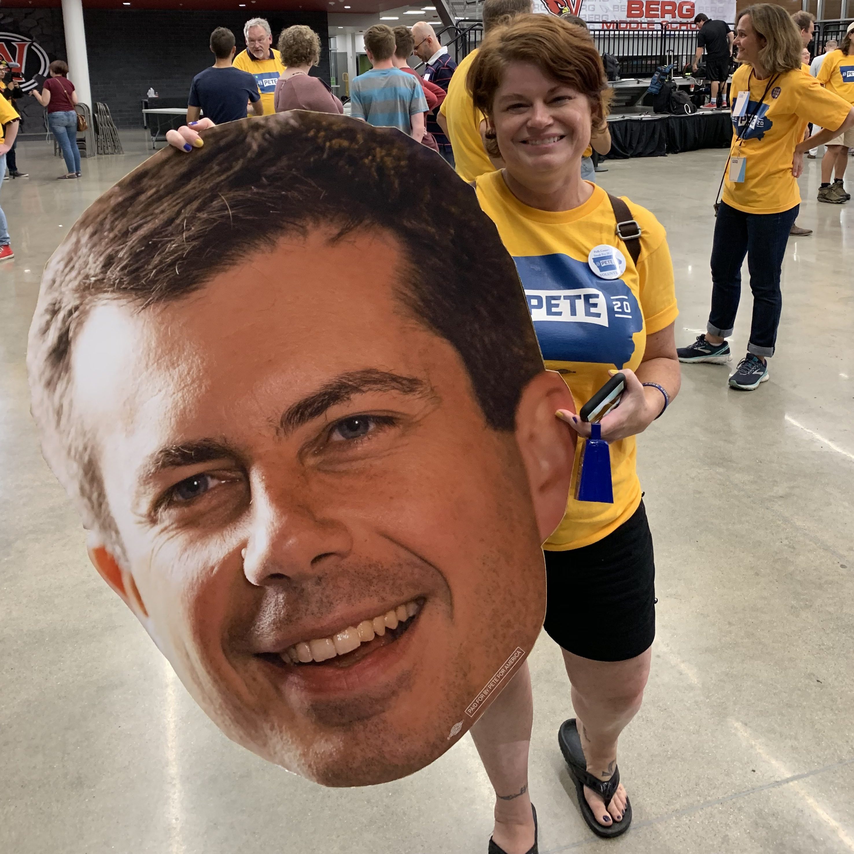 Brenda Masters, who caucused for Bernie Sanders in 2016, at a Pete Buttigieg event in Iowa Falls